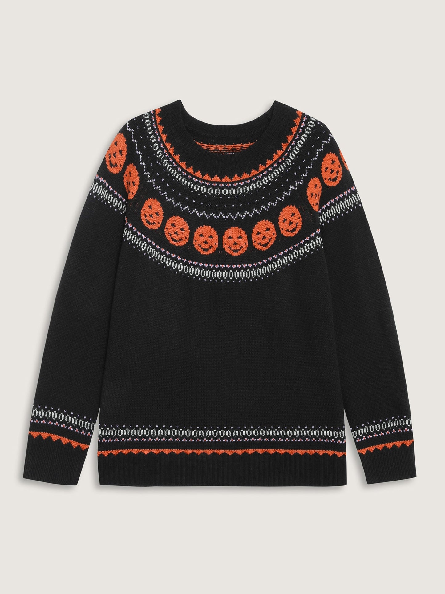 Halloween Fair Isle Yoke Pullover