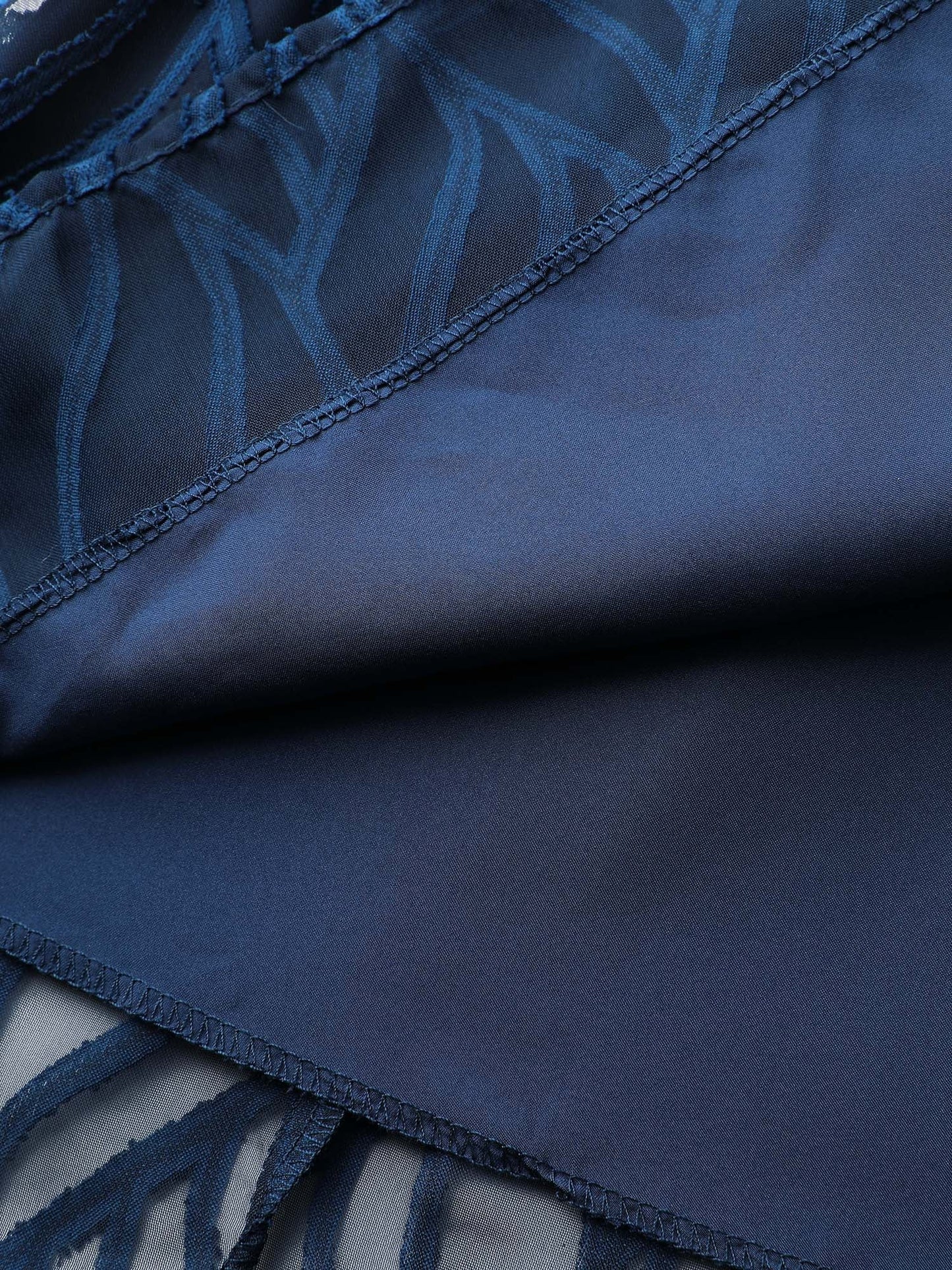 Sheer Jacquard Stretchy Waist Midi Dress