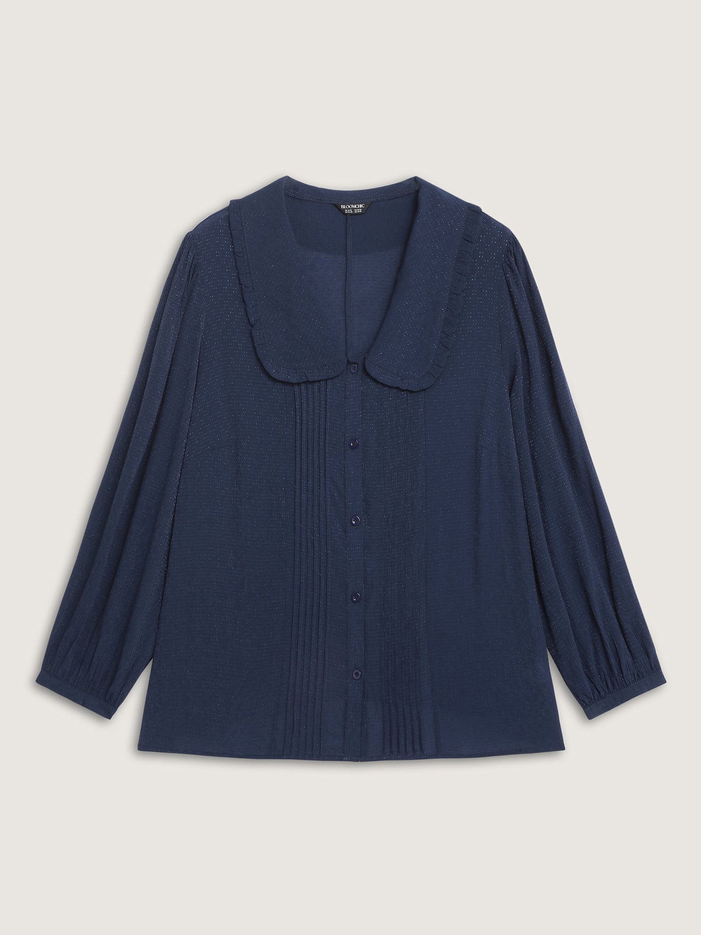 Rayon Textured Semi Sheer Placket Blouse