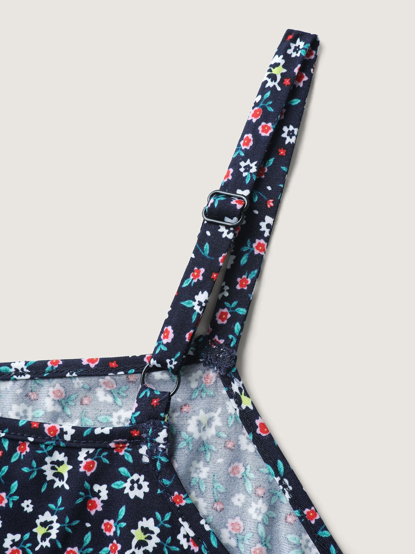 Delicate Floral Print Pockets Cami Midi Dress