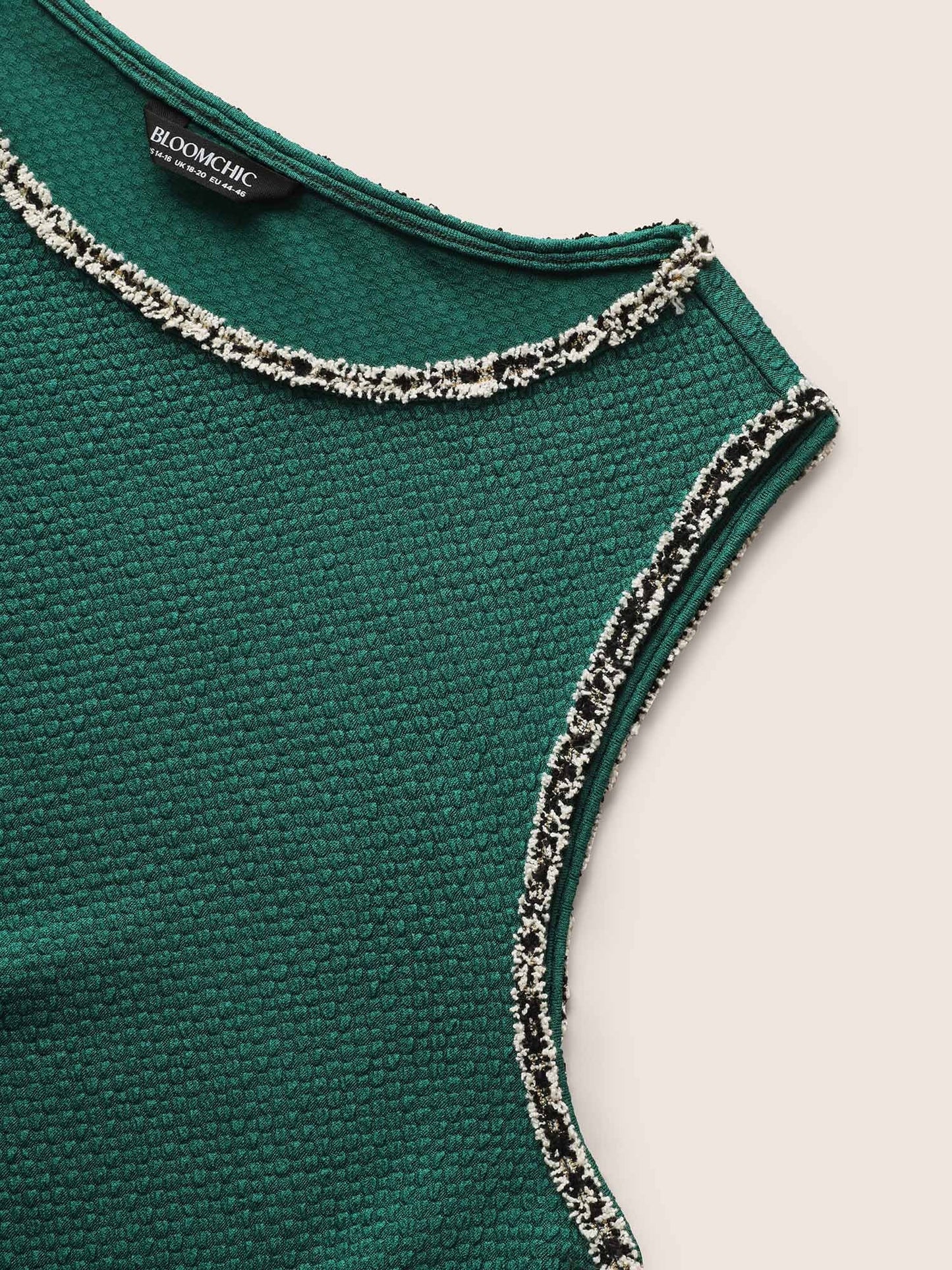 Round Neck Contrast Webbing Patched Pocket Dress