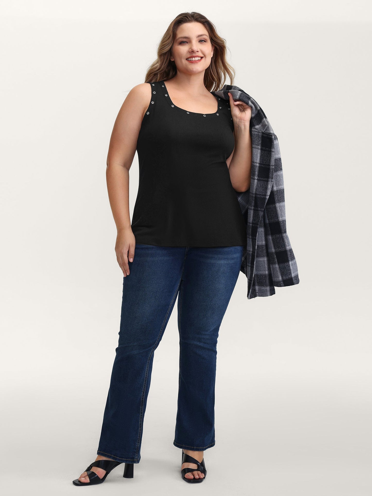 Loop Scoop Neckline Detail Tank Top