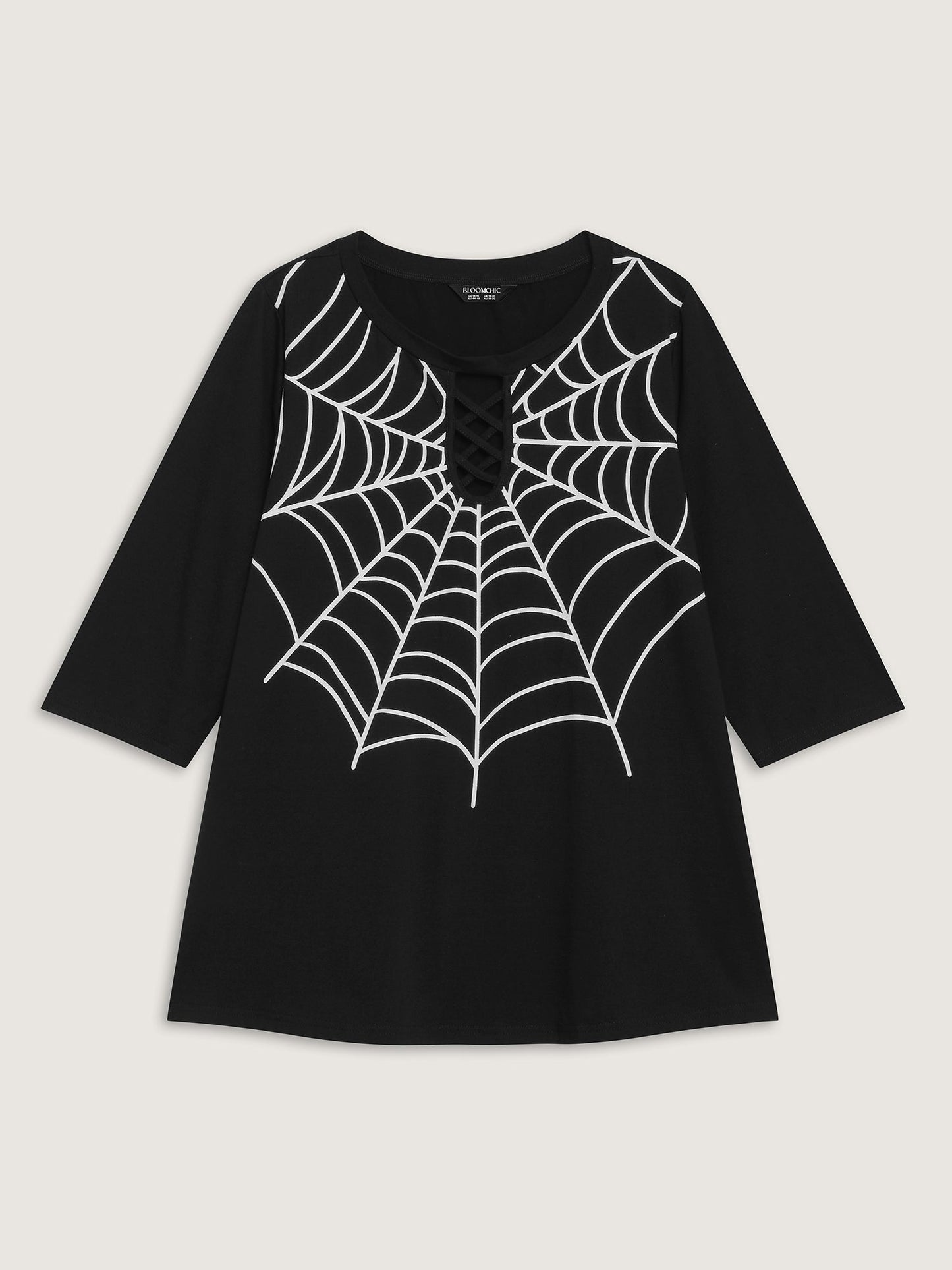 Spiderweb Neck Cut-Out Ties Knit Top