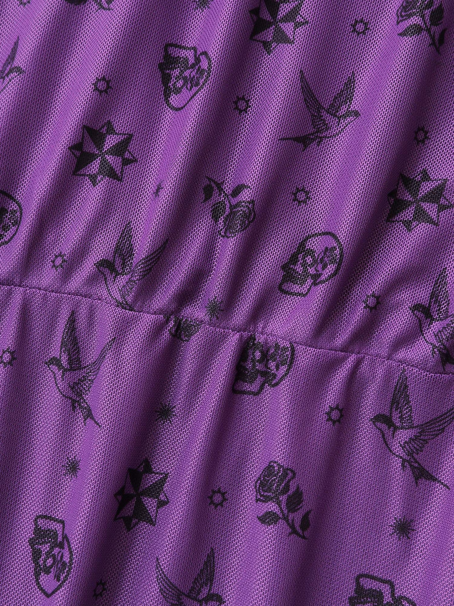 Timeless Halloween Print Stretchy Waist Sleep Dress