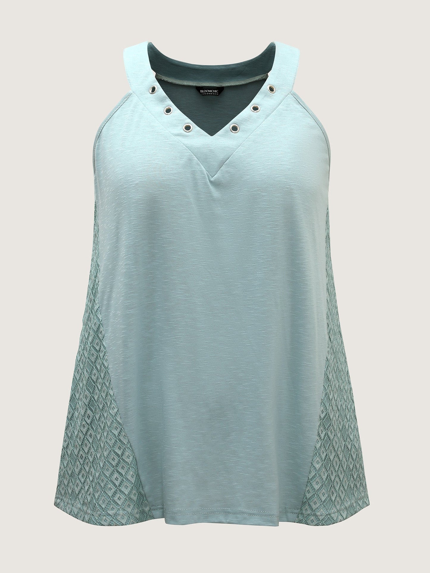 Textured Loop V-Neckline Tank Top