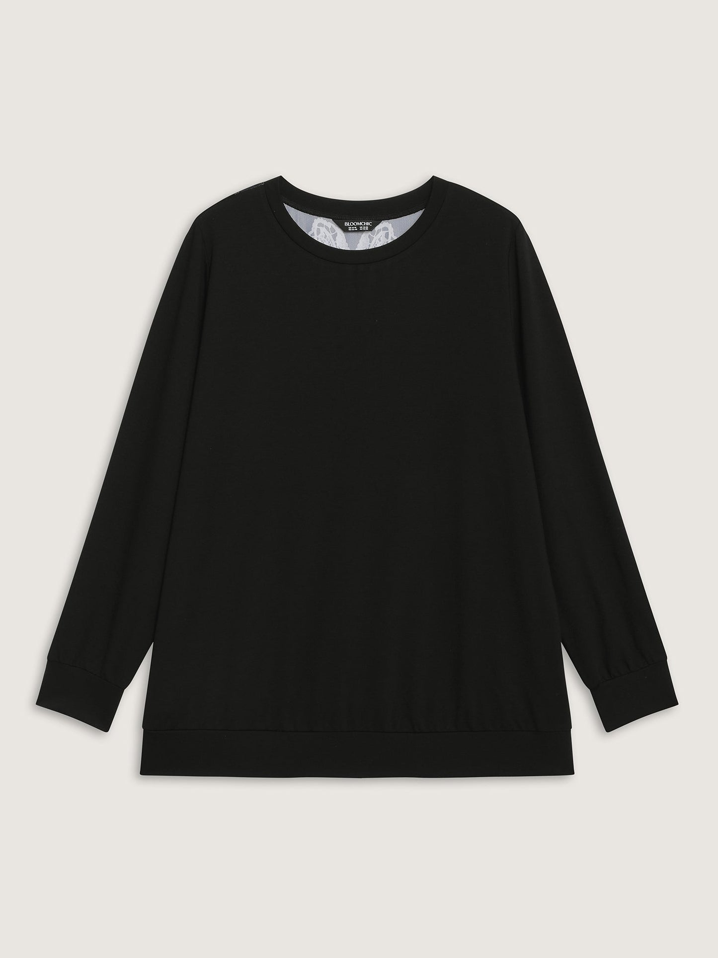 Back Sheer Halloween Print Solid Sweatshirt