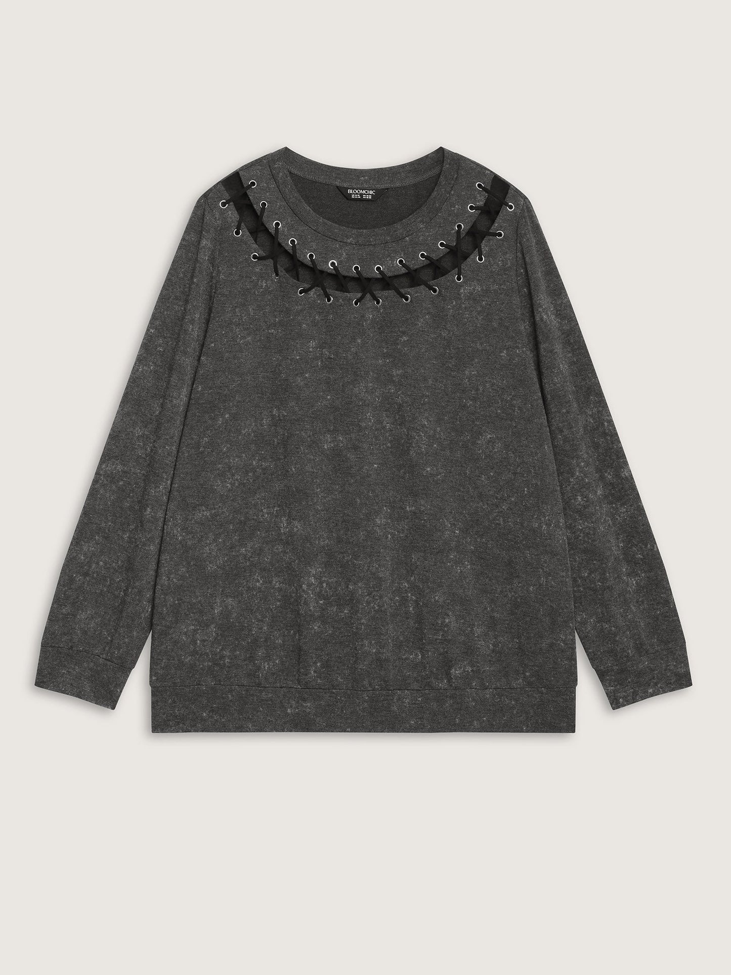Halloween Cut-Out Neck Snowflake Effect Sweatshirt