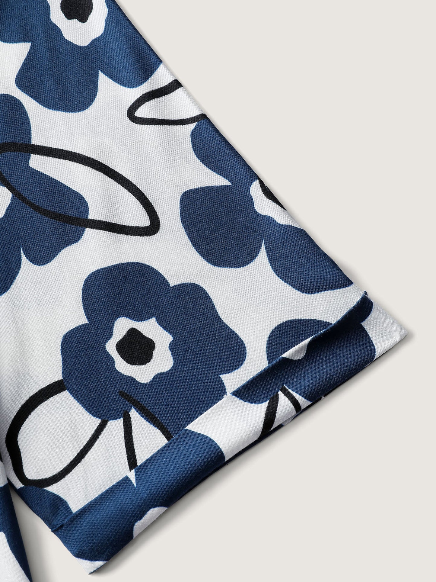 Floral Print Waist-Tie Blouse