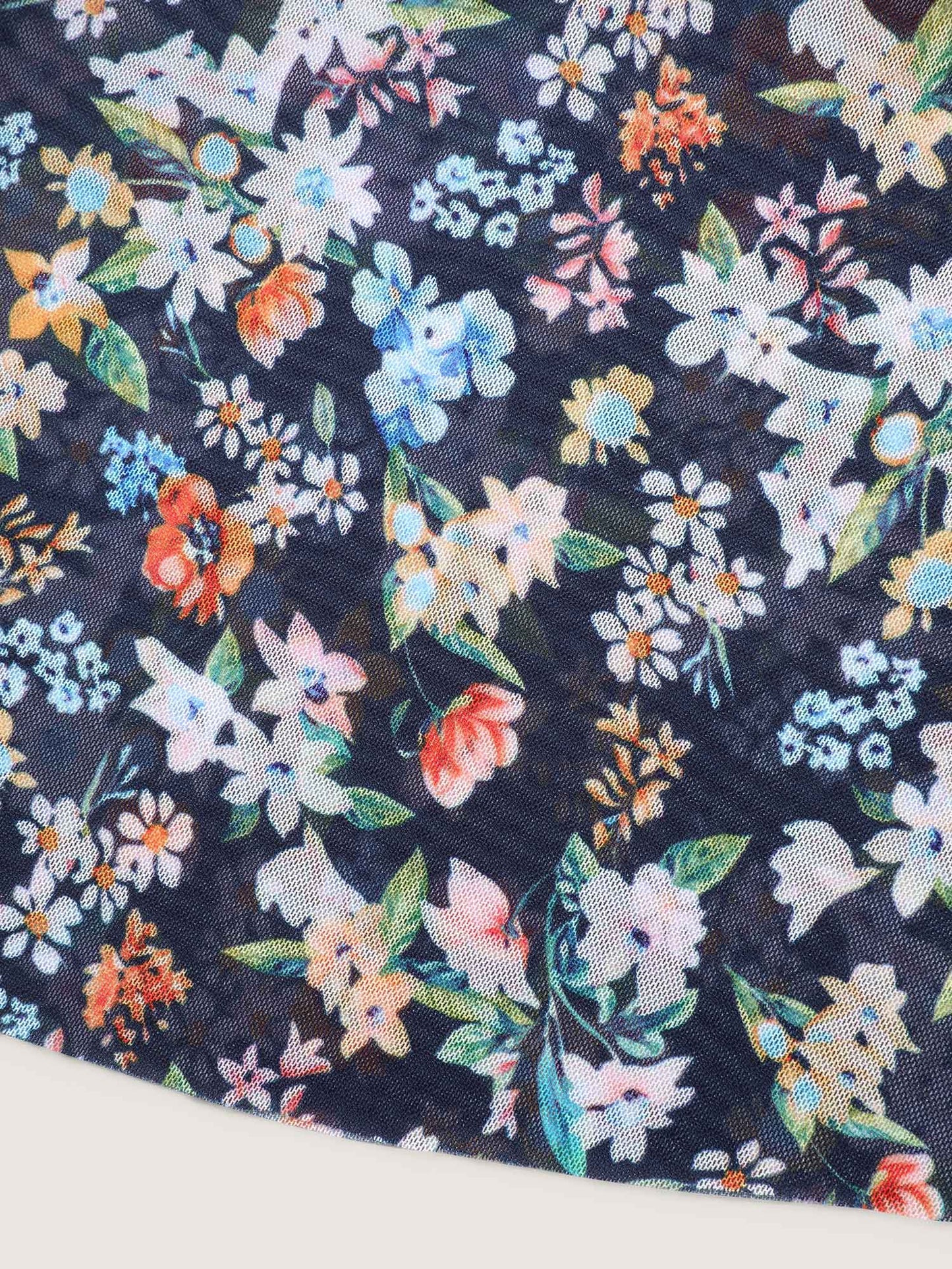 Floral Print Sheer Color Contrast Swim Dress