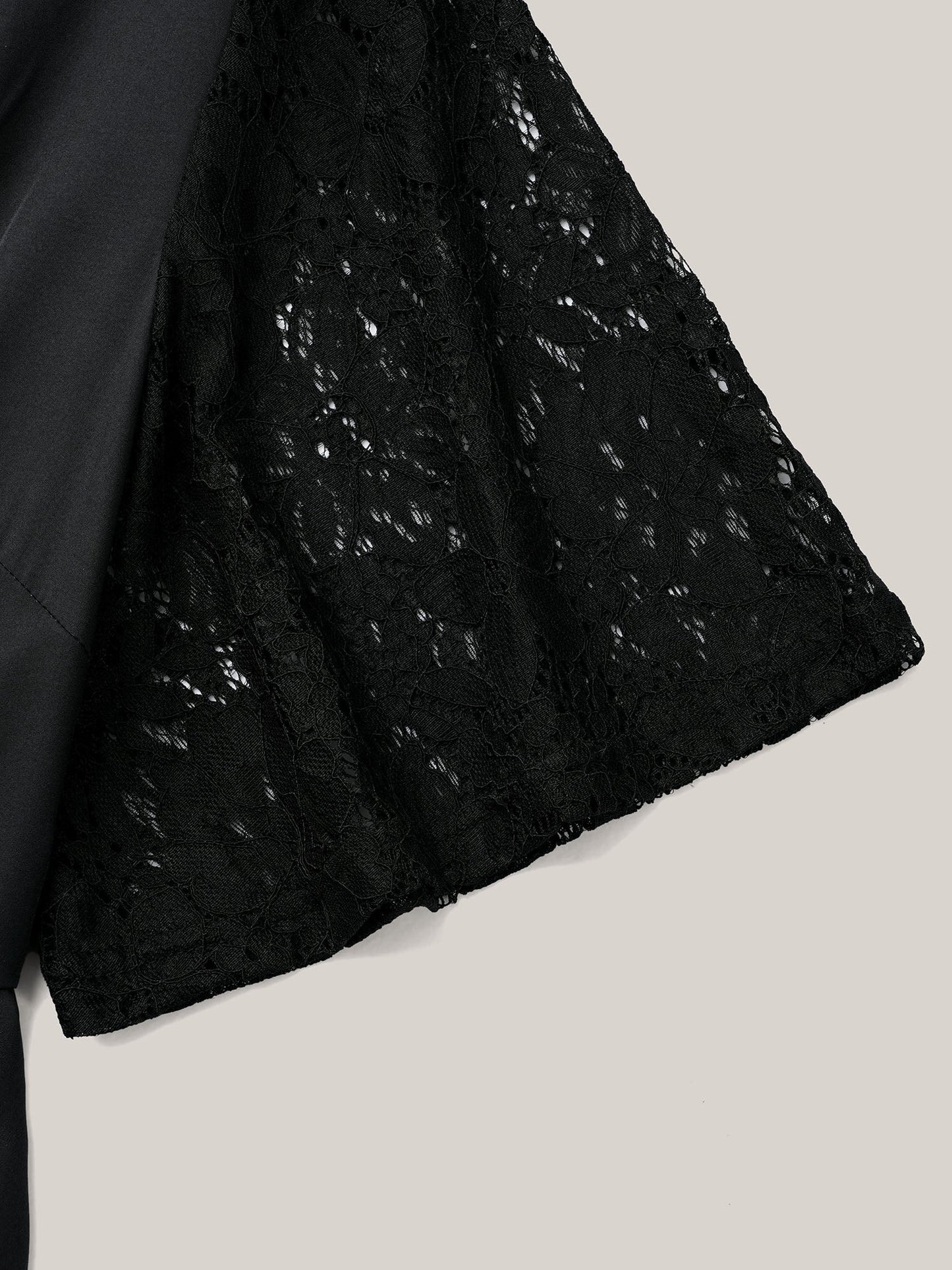 Gardenia Print Waist-Cinched Lace Midi Dress