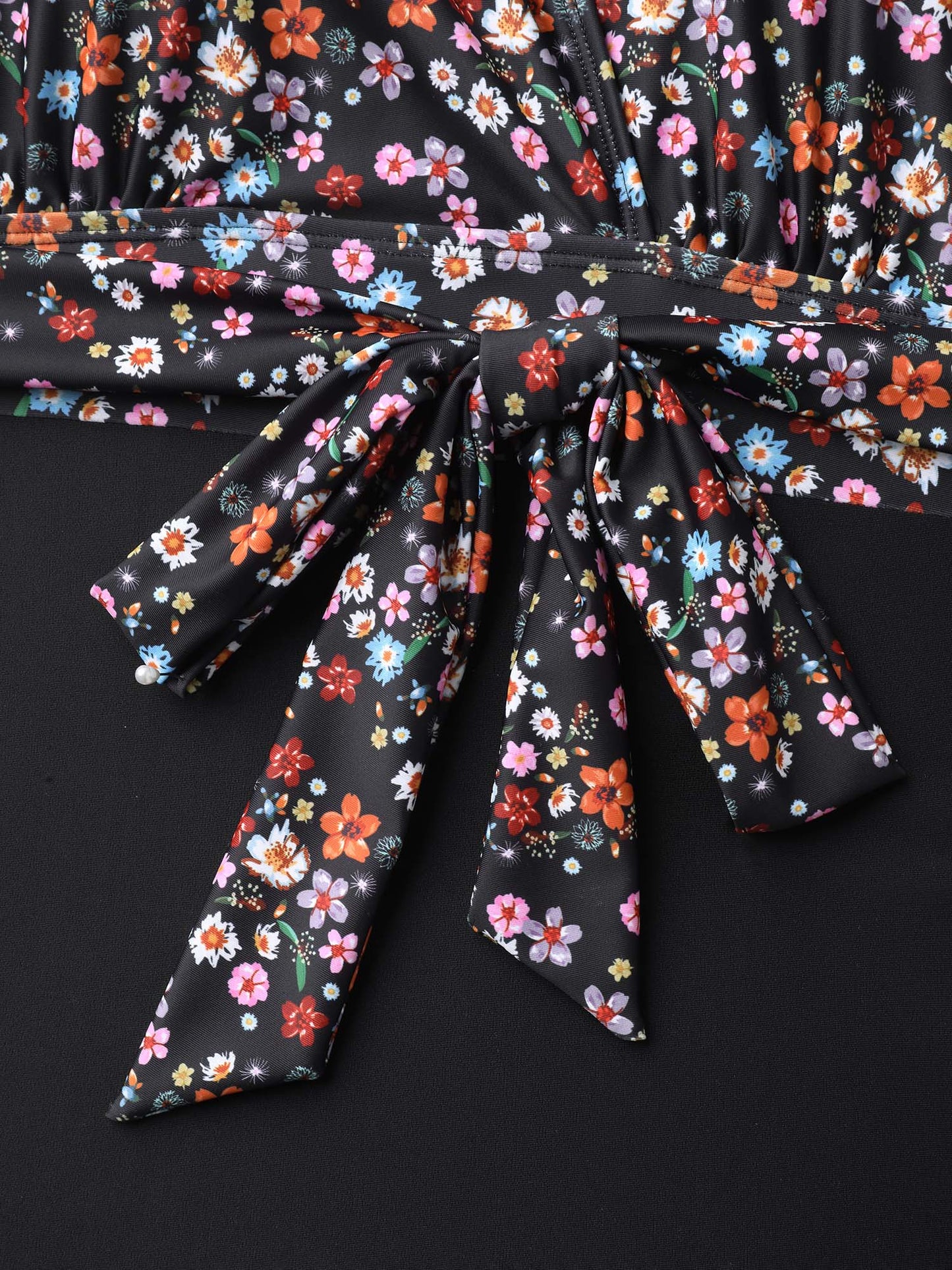 Floral Tied Waist Defining One-Piece Swimsuit