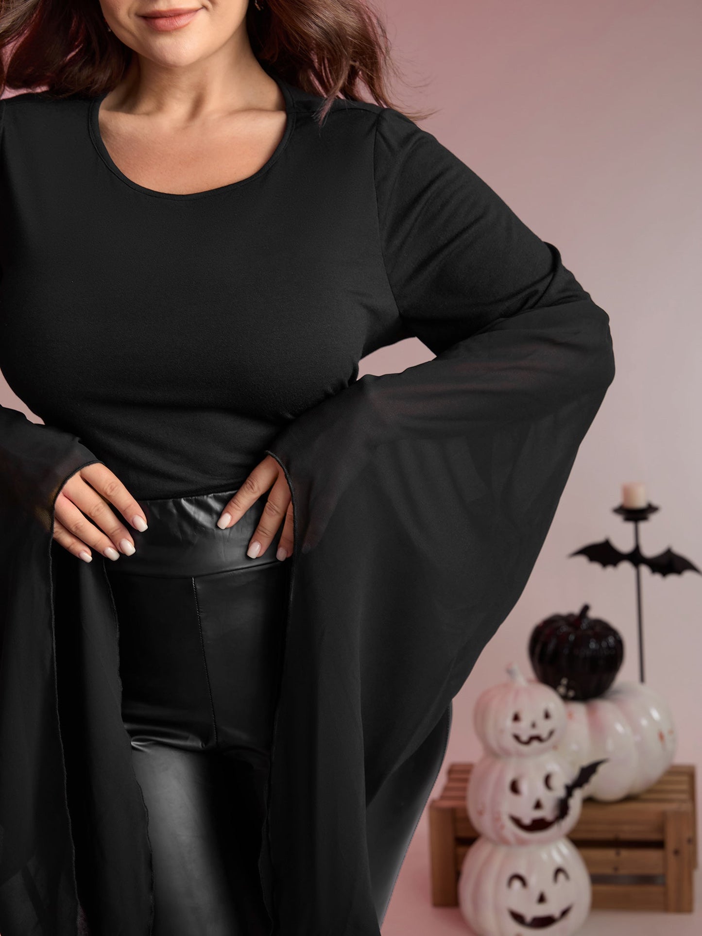 Bat Wings Round Sleeve Relaxed Fit Top