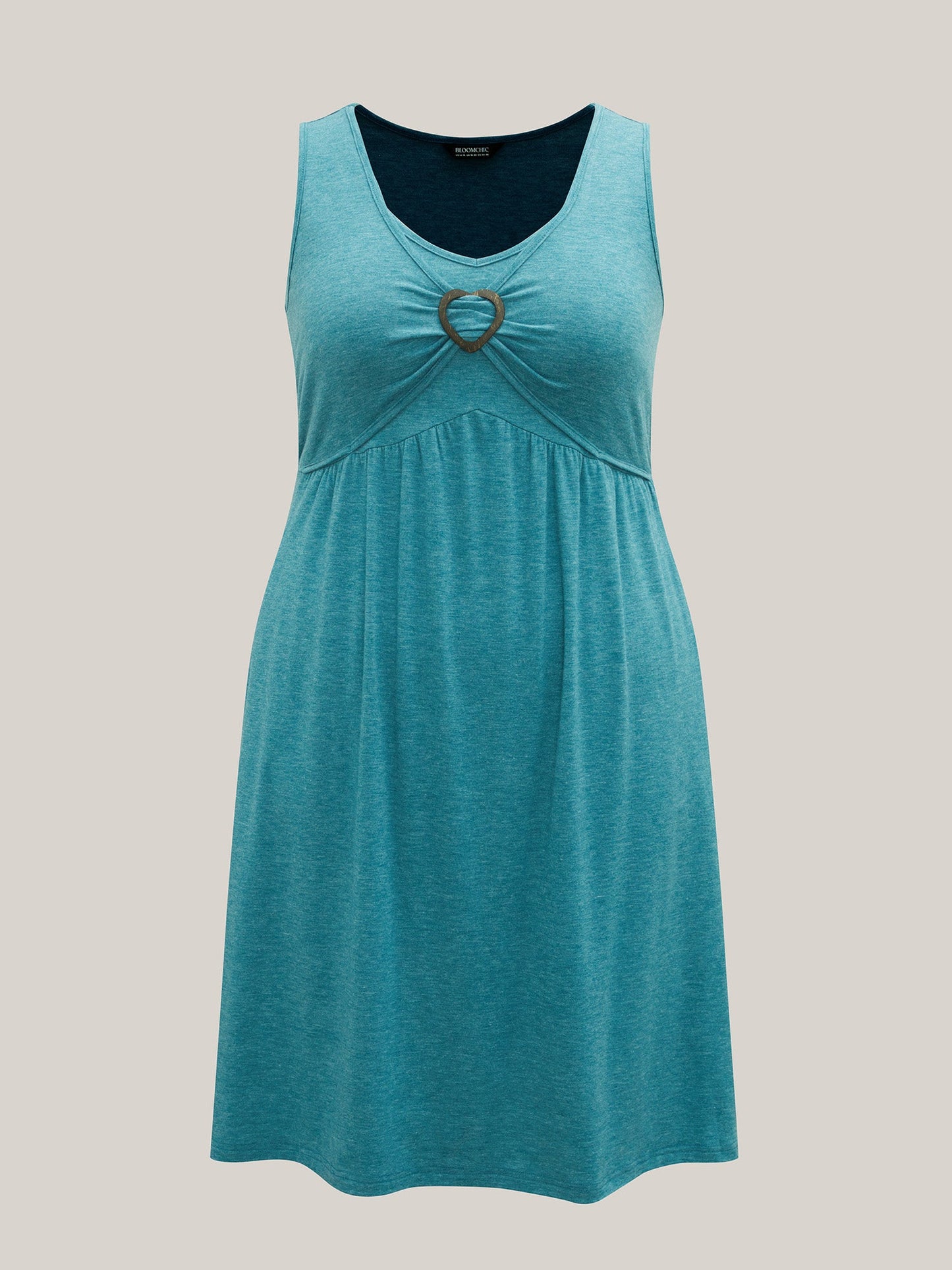Buckle Detail Ruched Midi Knit Dress