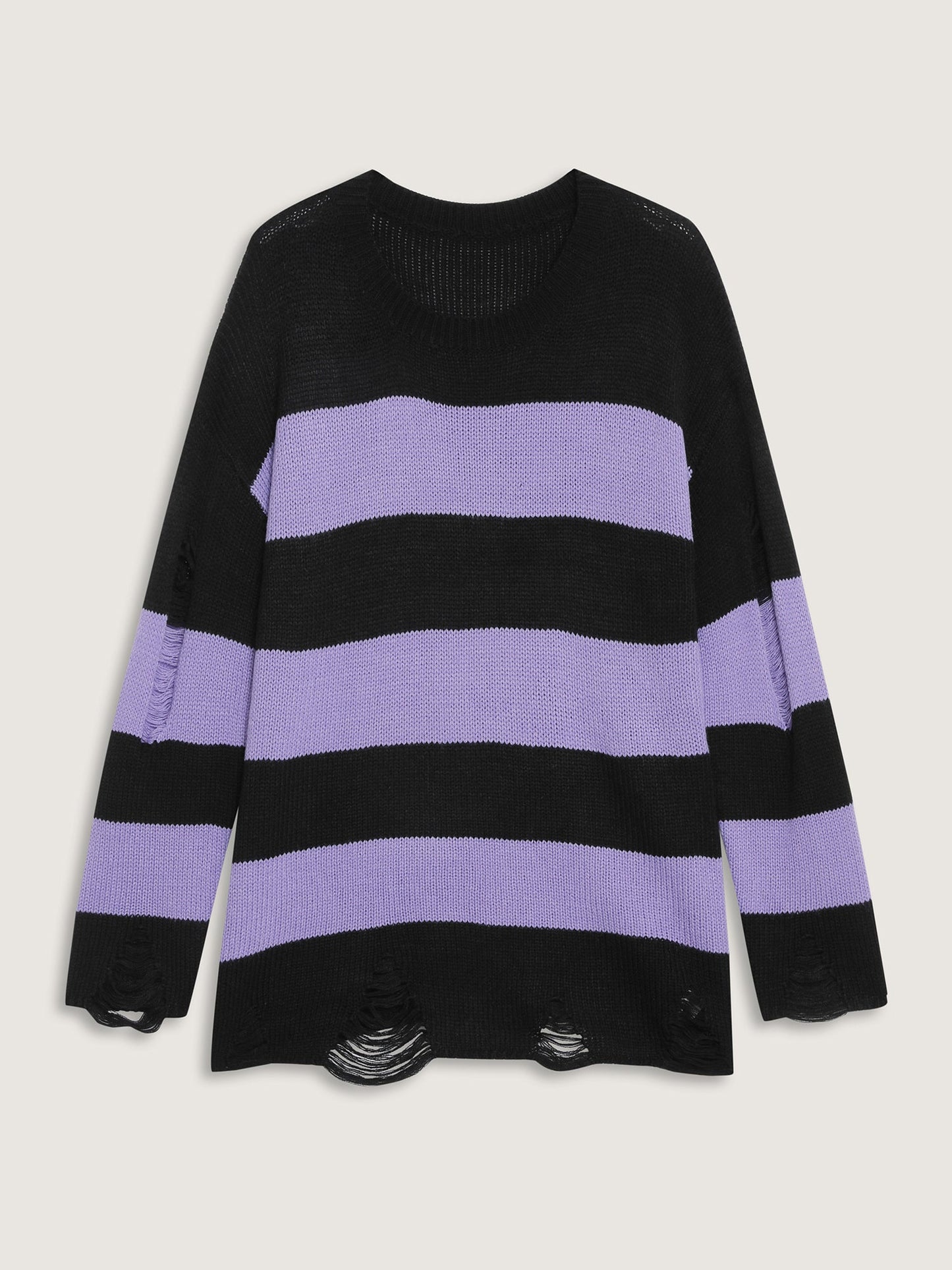 Colorful Stripes Cut-Out Pullover