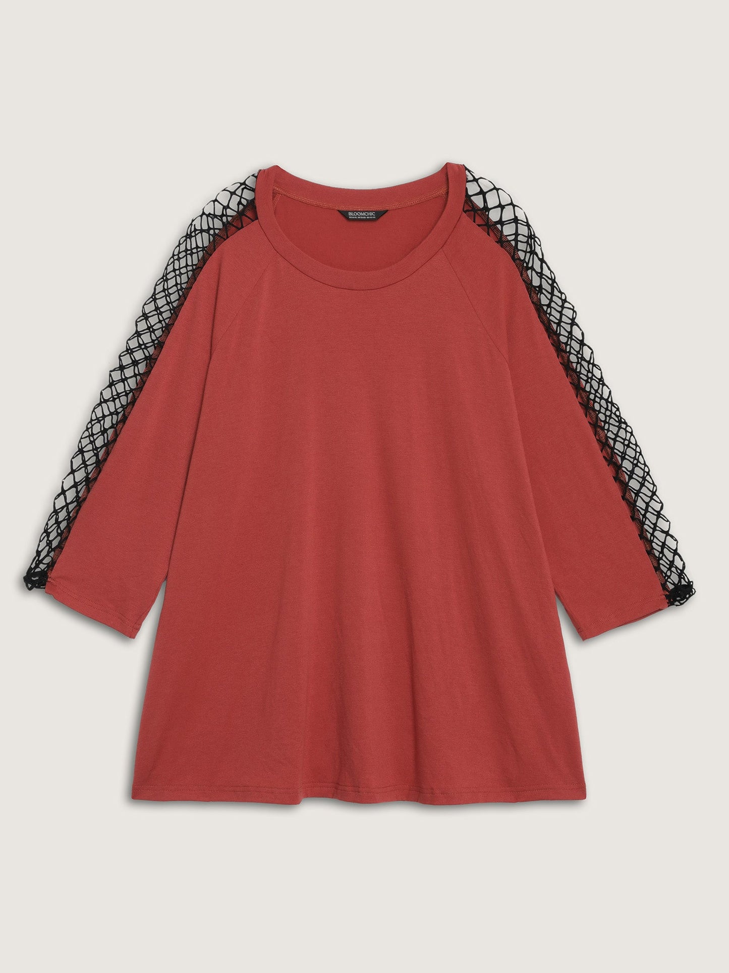 Sheer Cut-Out Sleeve Relaxed-Fit Sweatshirt