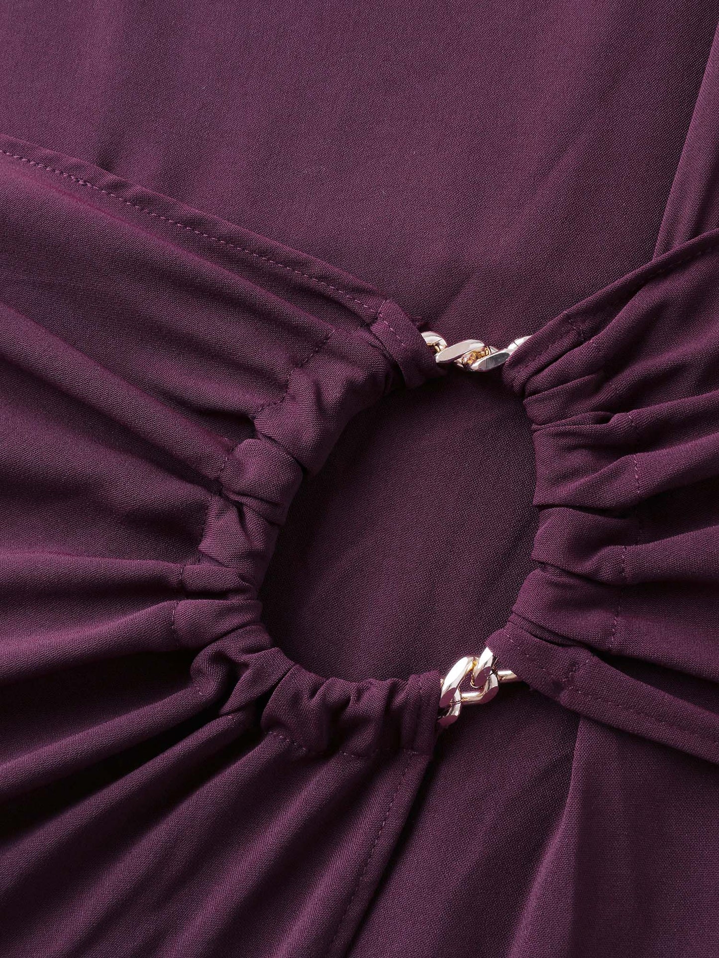 Metal Buckle Twist Side Sheath Maxi Dress