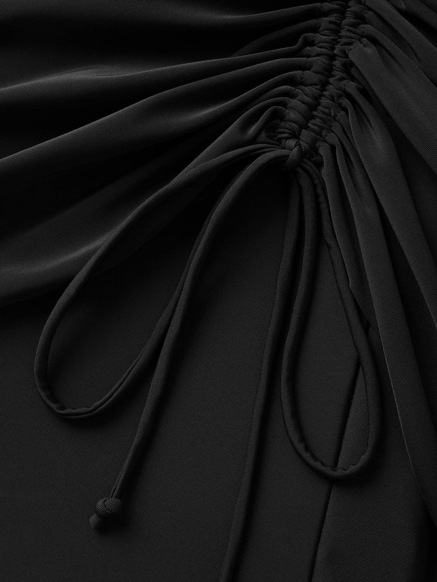 Contrast Webbing Patchwork Drawstring Gathered Swim Bottom