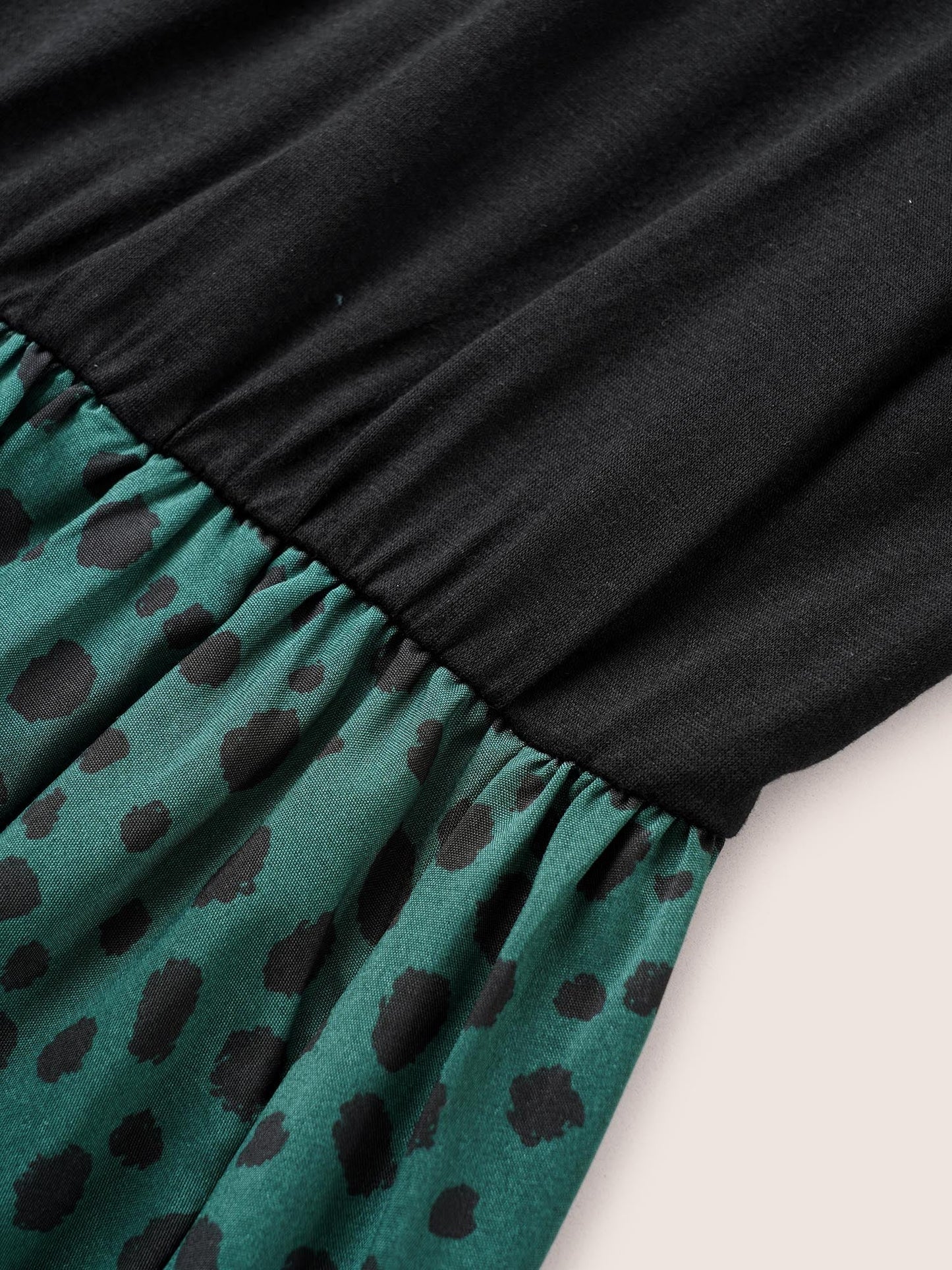 Scoop Neck Leopard Patchwork Belted Dress