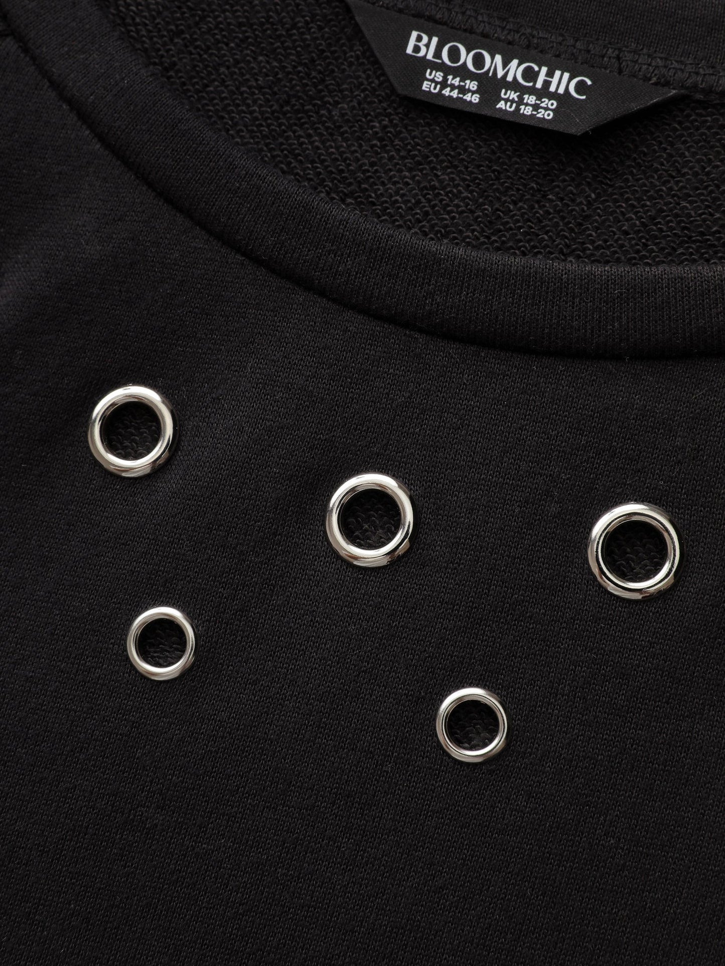 Metallic Loop Detail Relaxed-Fit Sweatshirt