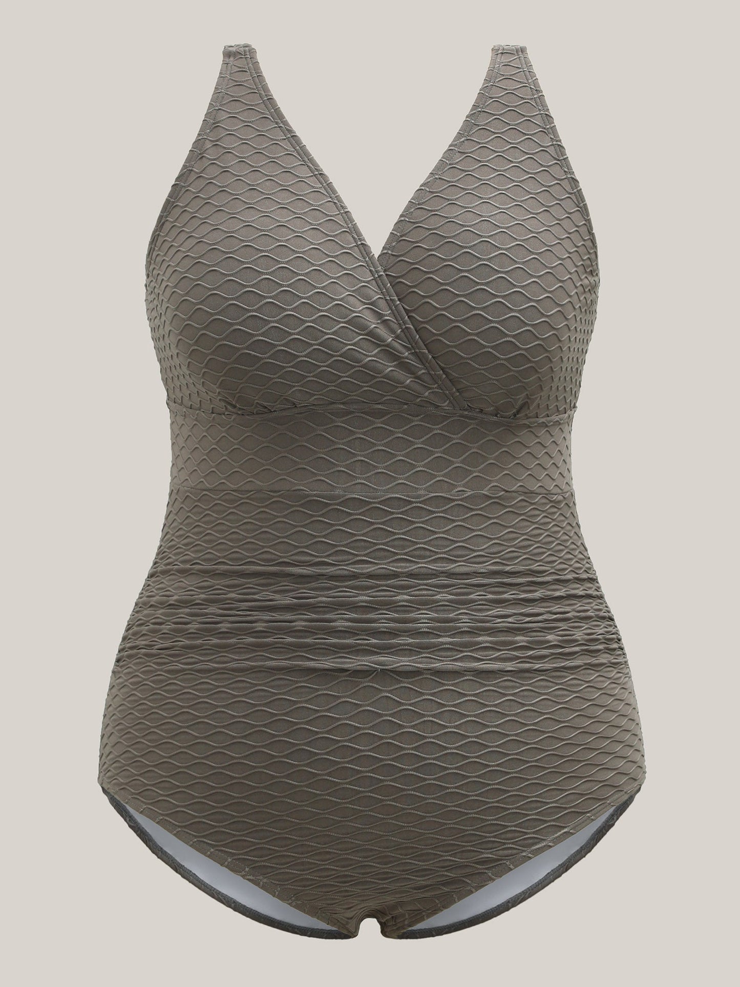 Textured Surplice One-Piece Swimsuit