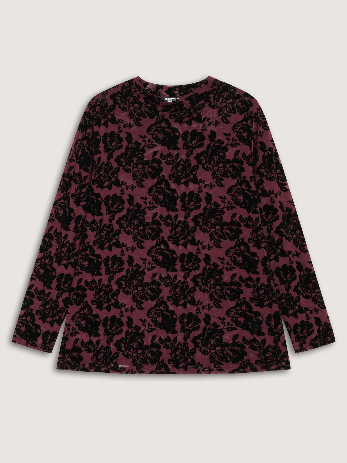 Rose Mesh Cut-Out Knit Top