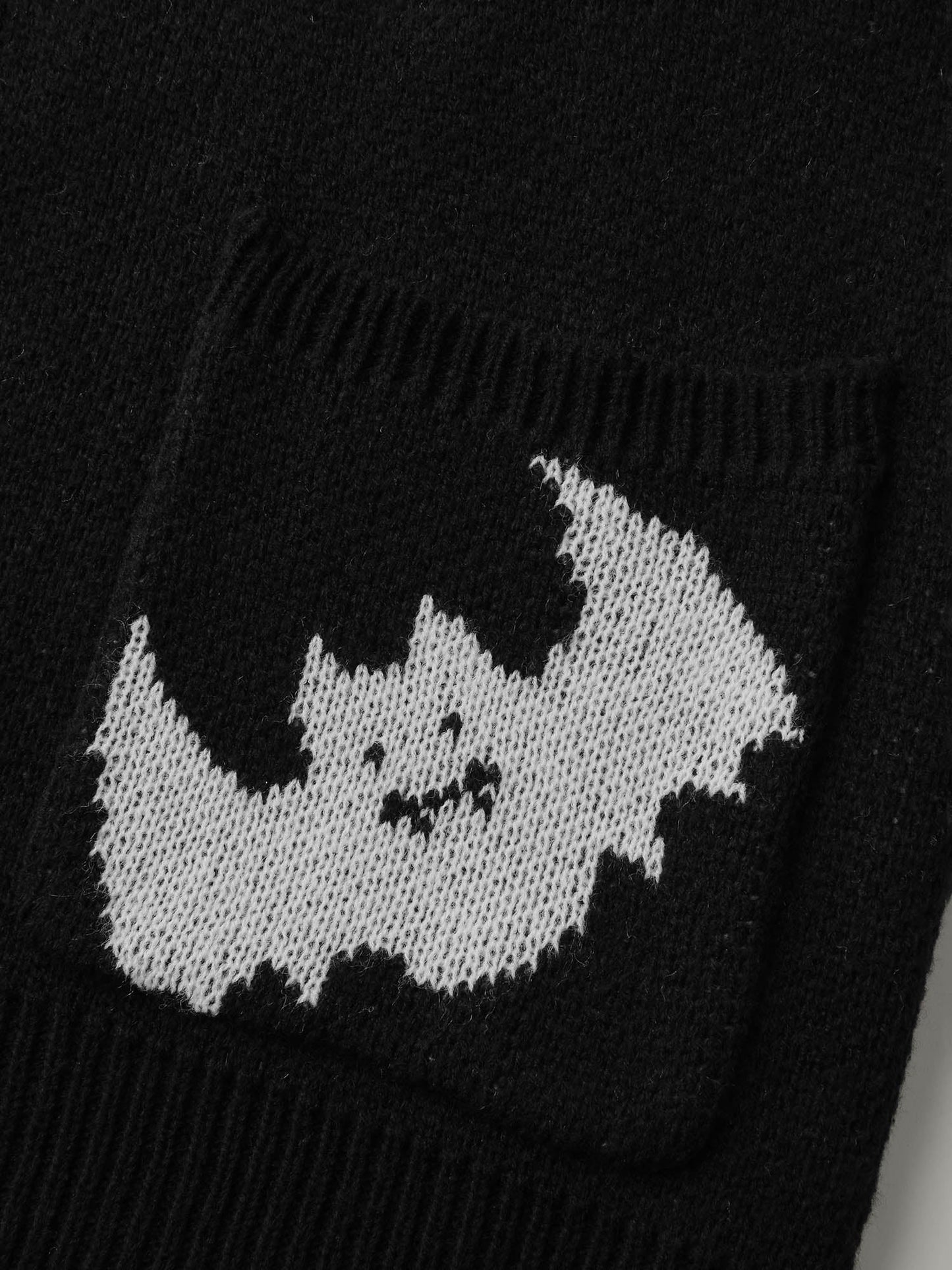 Spiderweb Bat Jacquard Pockets Knit Cardigan