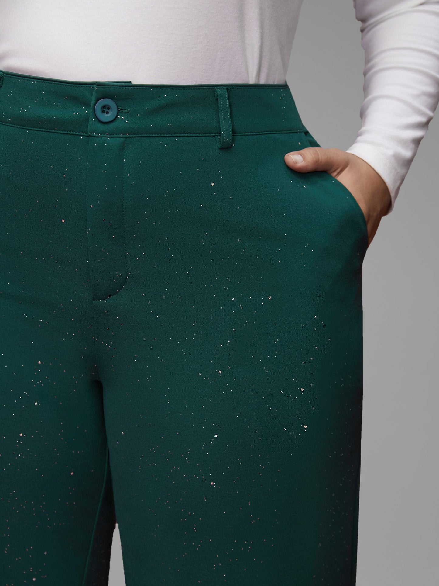 Sparkle Knit Wide-Leg Pants