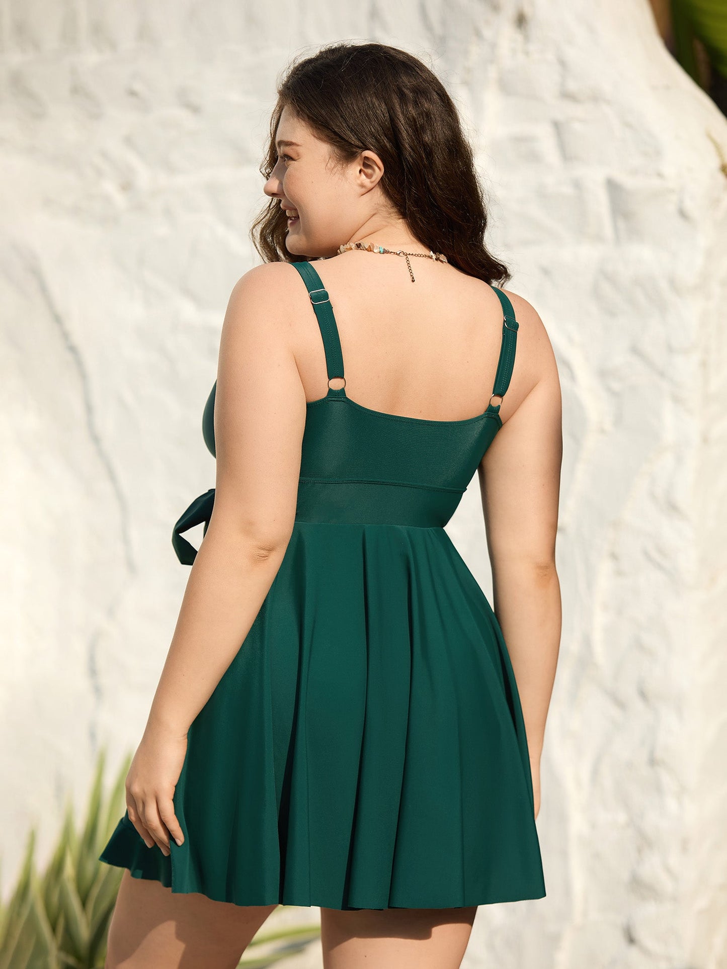 Flared Hem Tied Adjustable Swim Dress