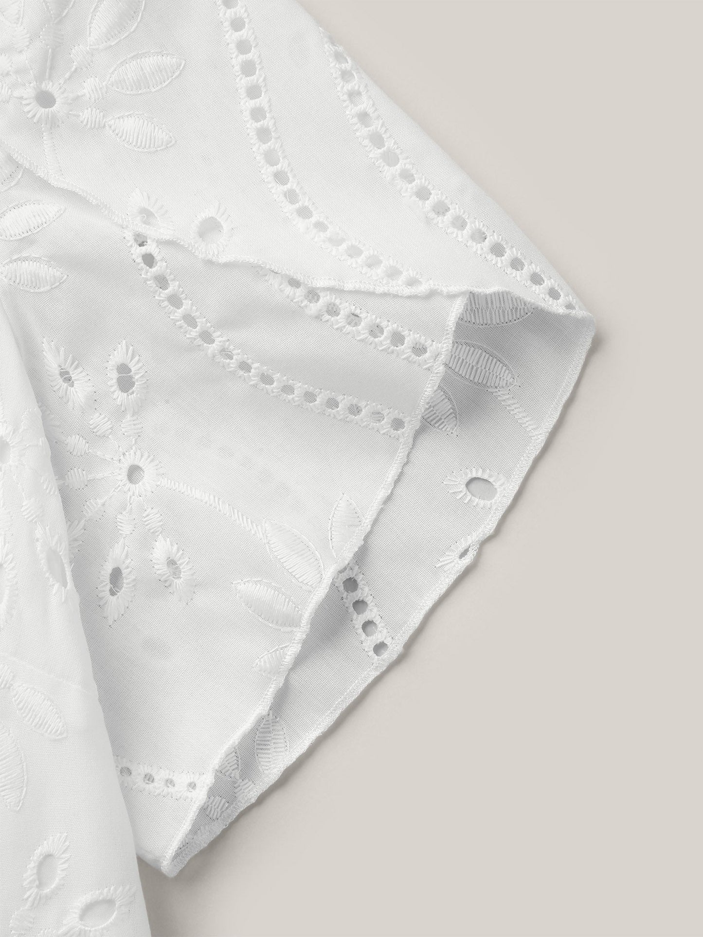 Embroidered Petal Sleeve Sheer Shirt