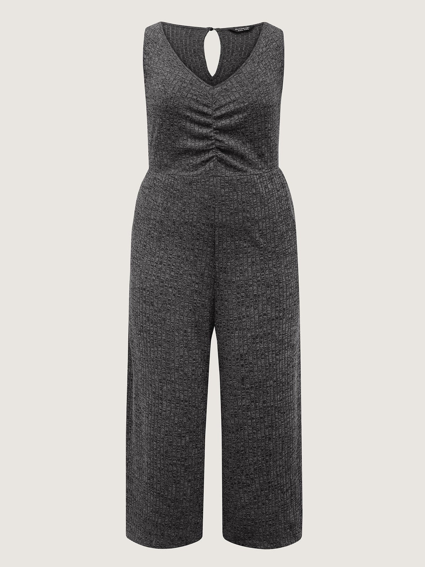 Heather Stretchy Waistband Ruched Jumpsuit