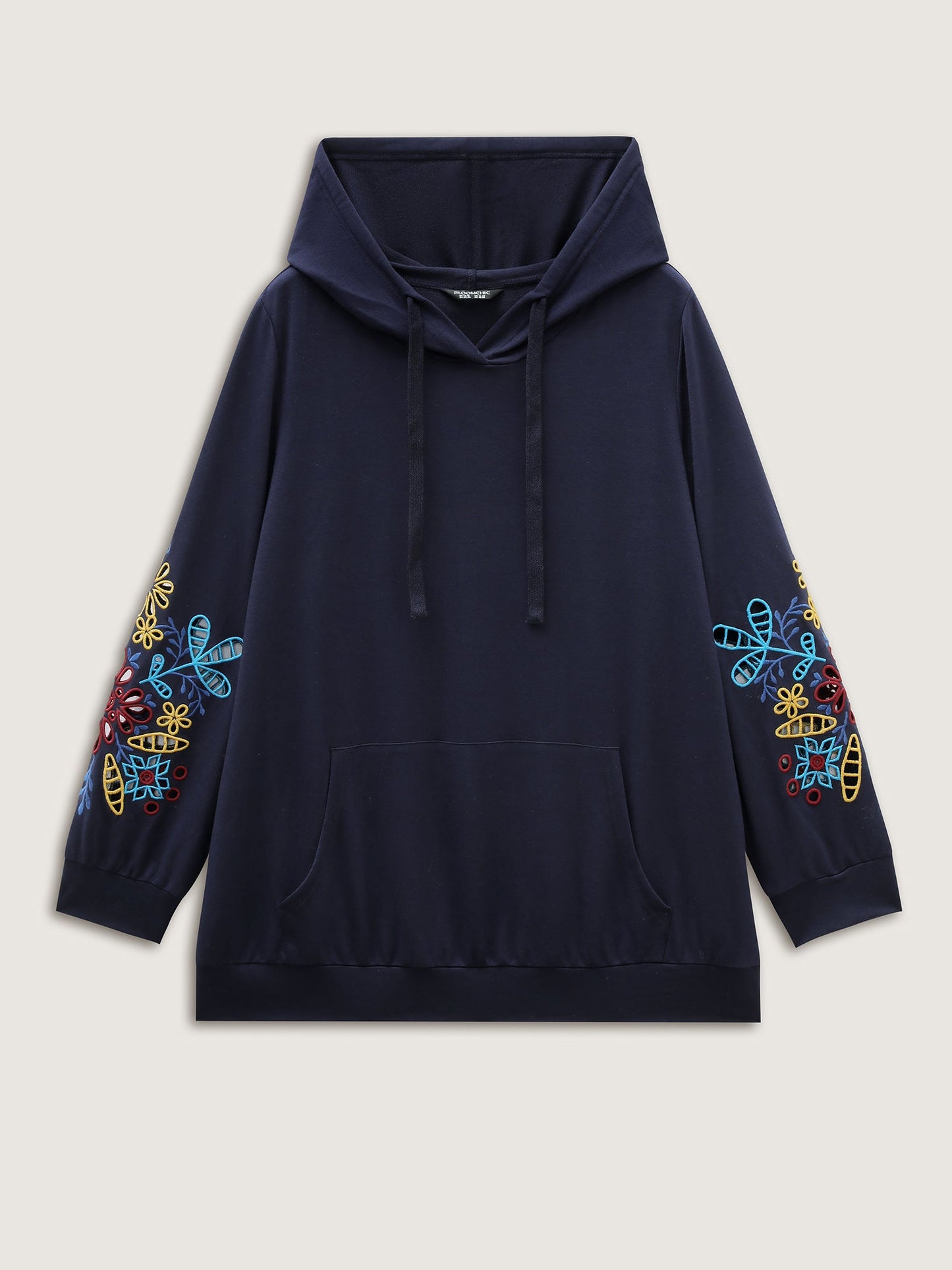 Supersoft Embroidered Sleeve Solid Hoodie