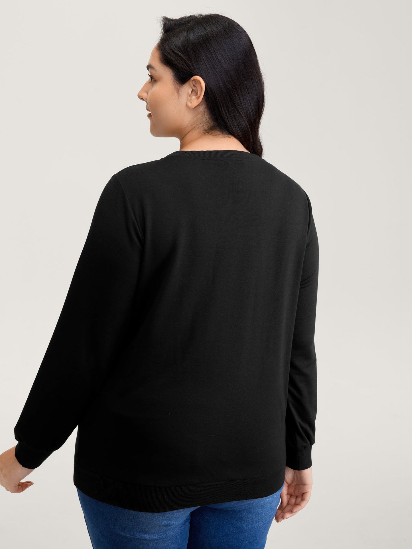 Supersoft Heart Cut-Out Embroidery Sweatshirt