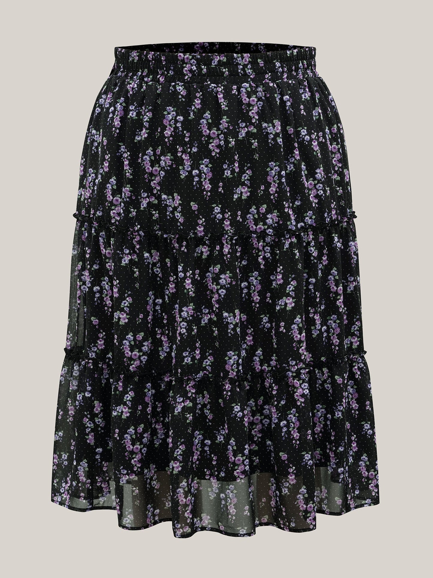 Flirty Floral Pleated Sheer Midi Skirt