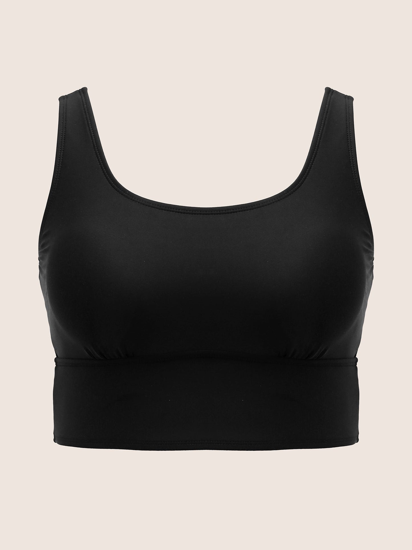 Solid Square Neck Adjustable Straps Swim Top