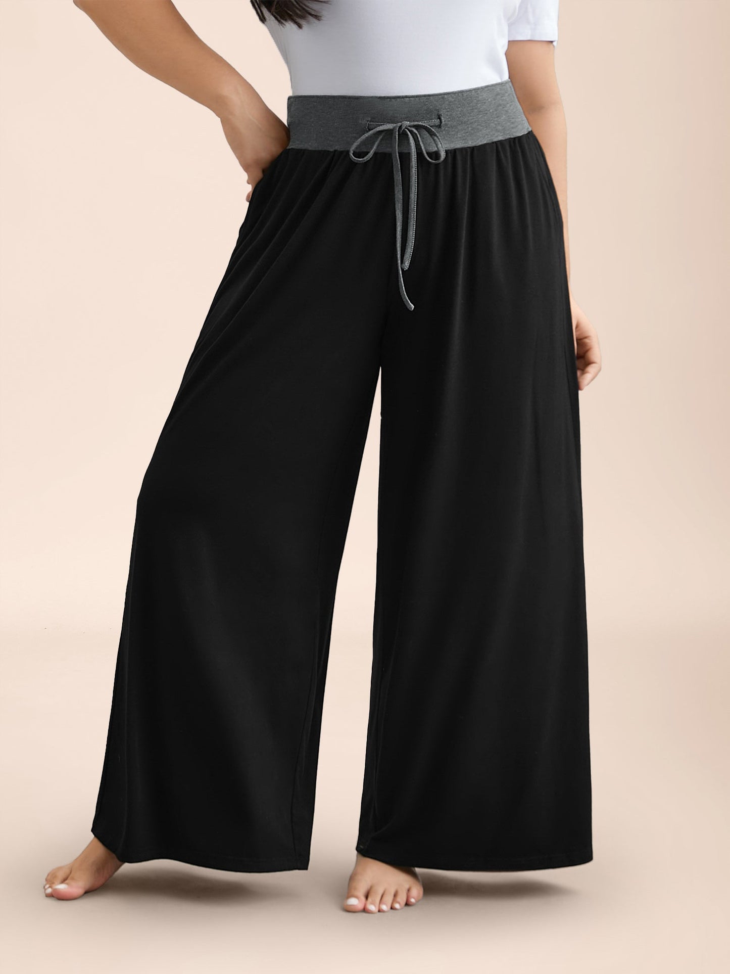 Color-Block Drawstring Lounge Bottoms