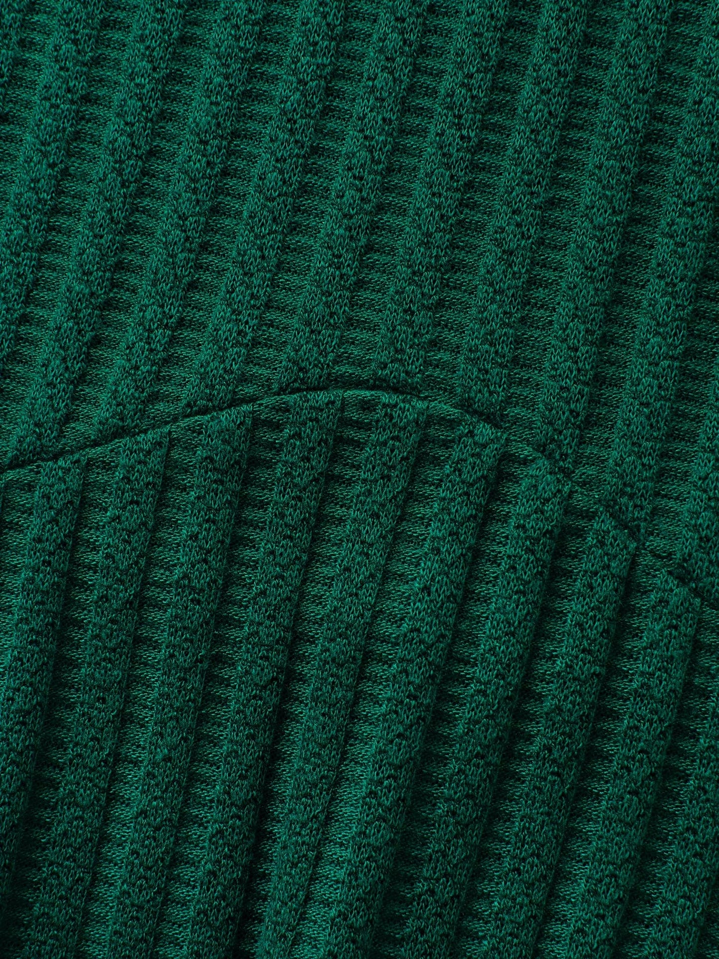 Textured Knit V-Neck Cinched-Waist Tank Top