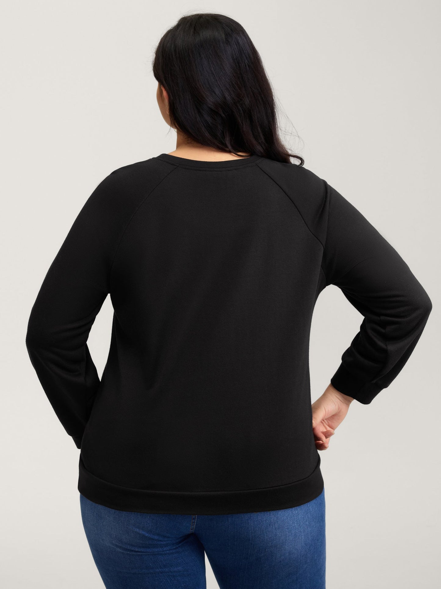 Metallic Loop Detail Relaxed-Fit Sweatshirt