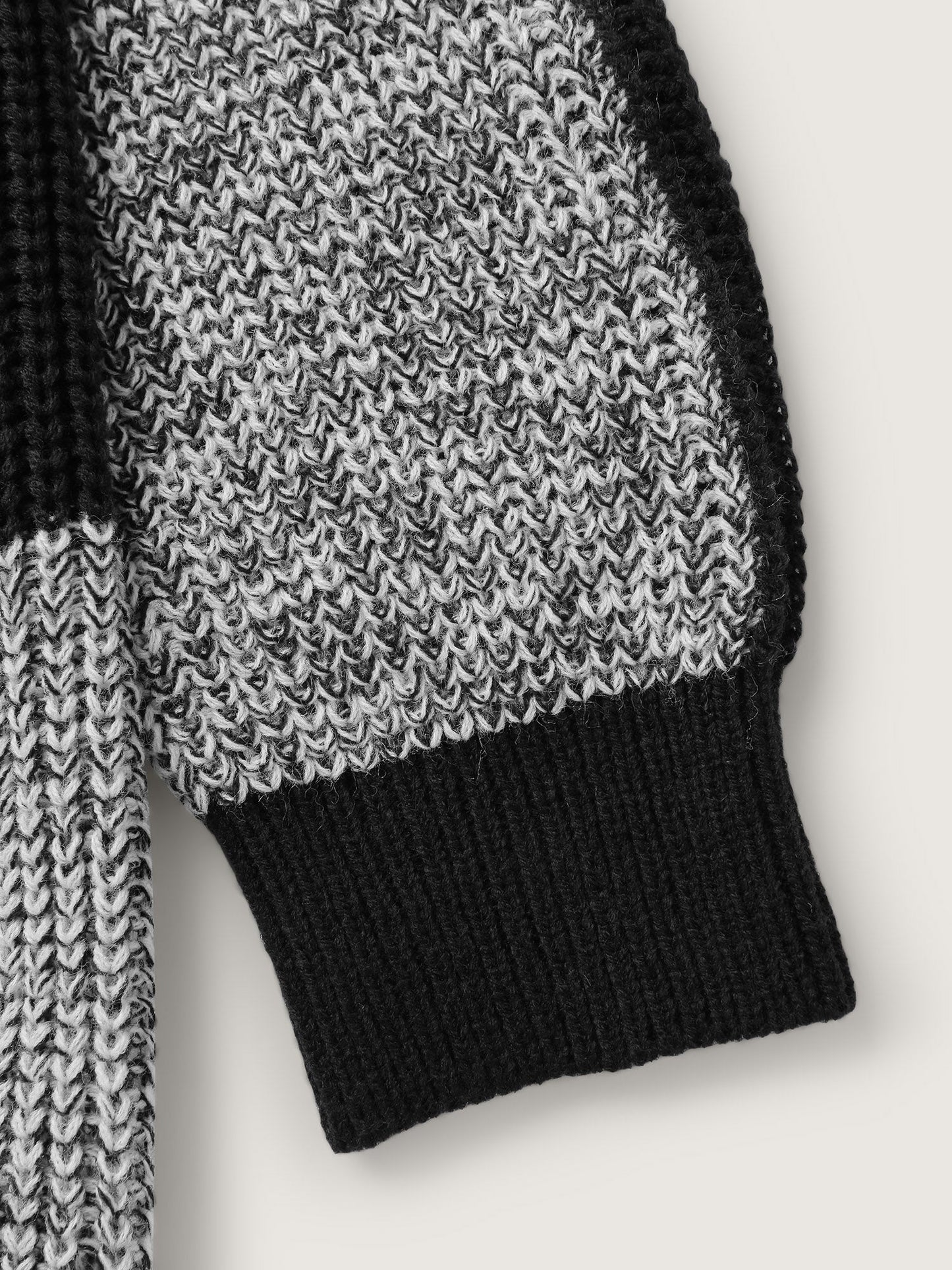 Checkered Heather Textured Open-Front Cardigan