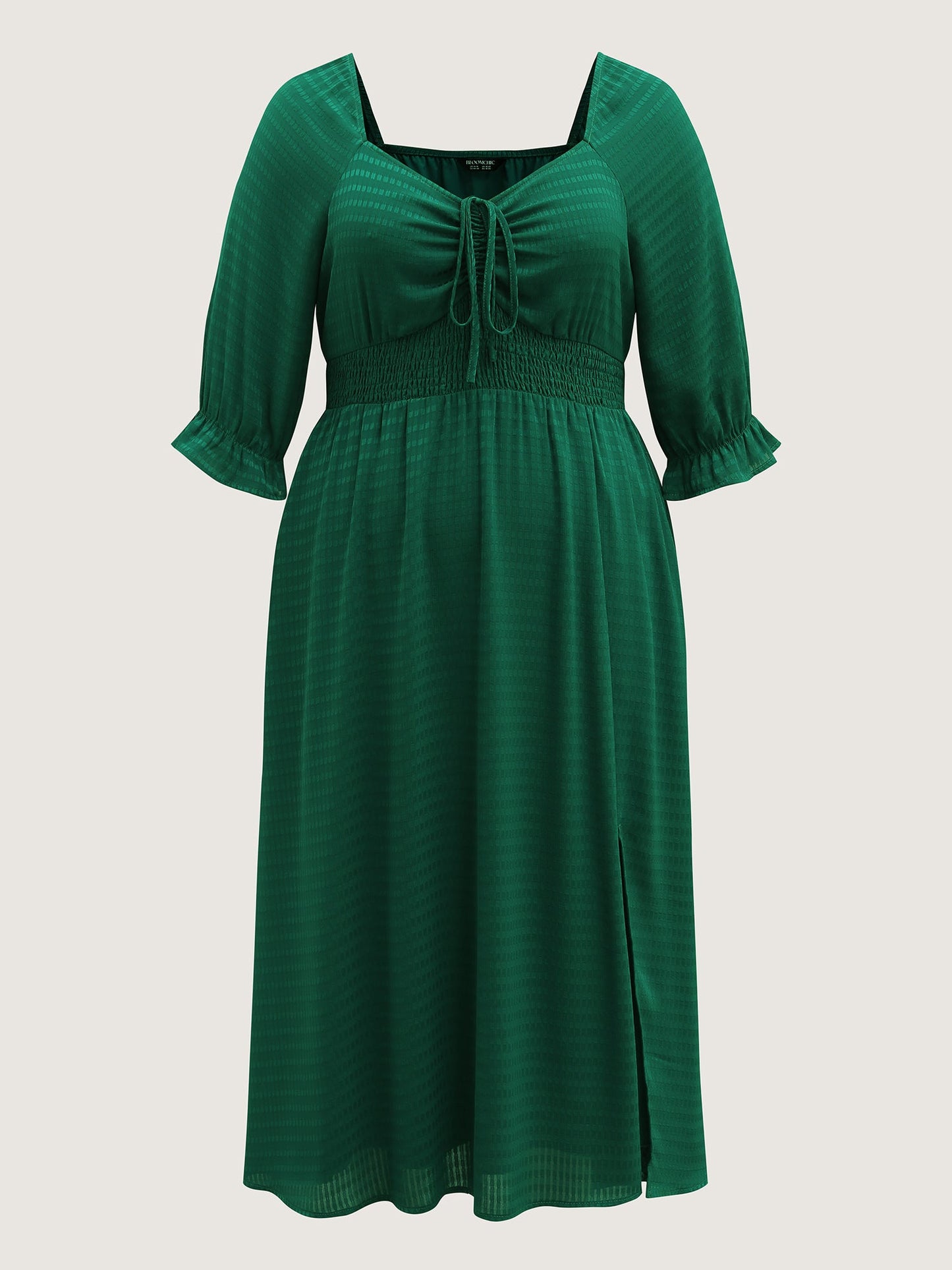 Drawstring Cinched-Bust Sweetheart Maxi Dress