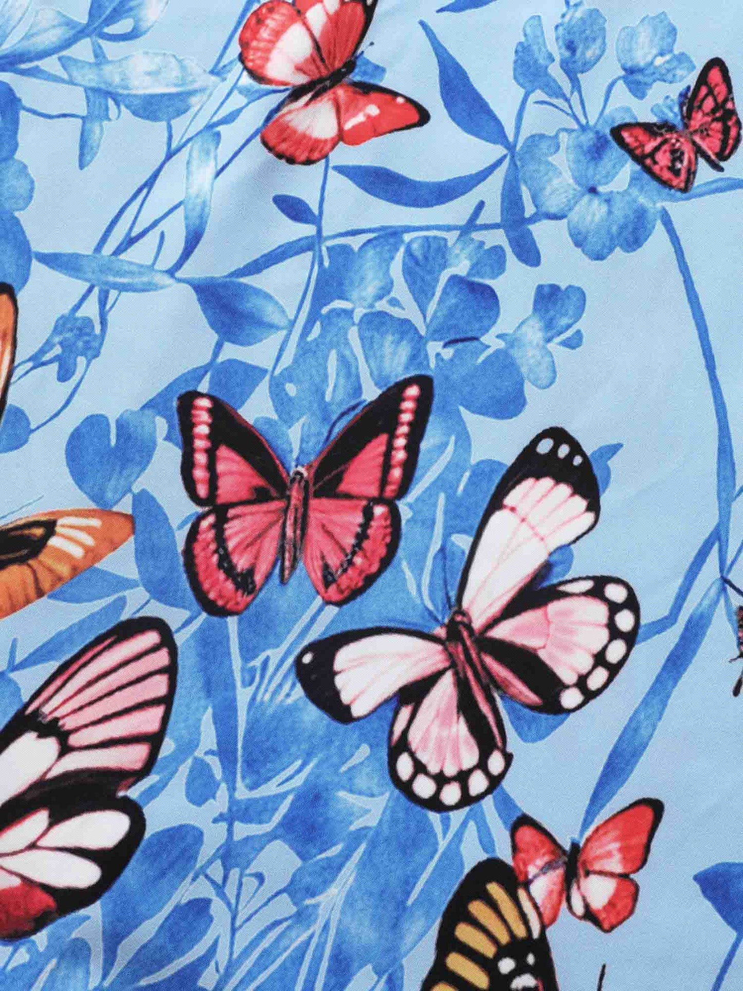 Butterfly Print Wrap Gathered Tank Dress
