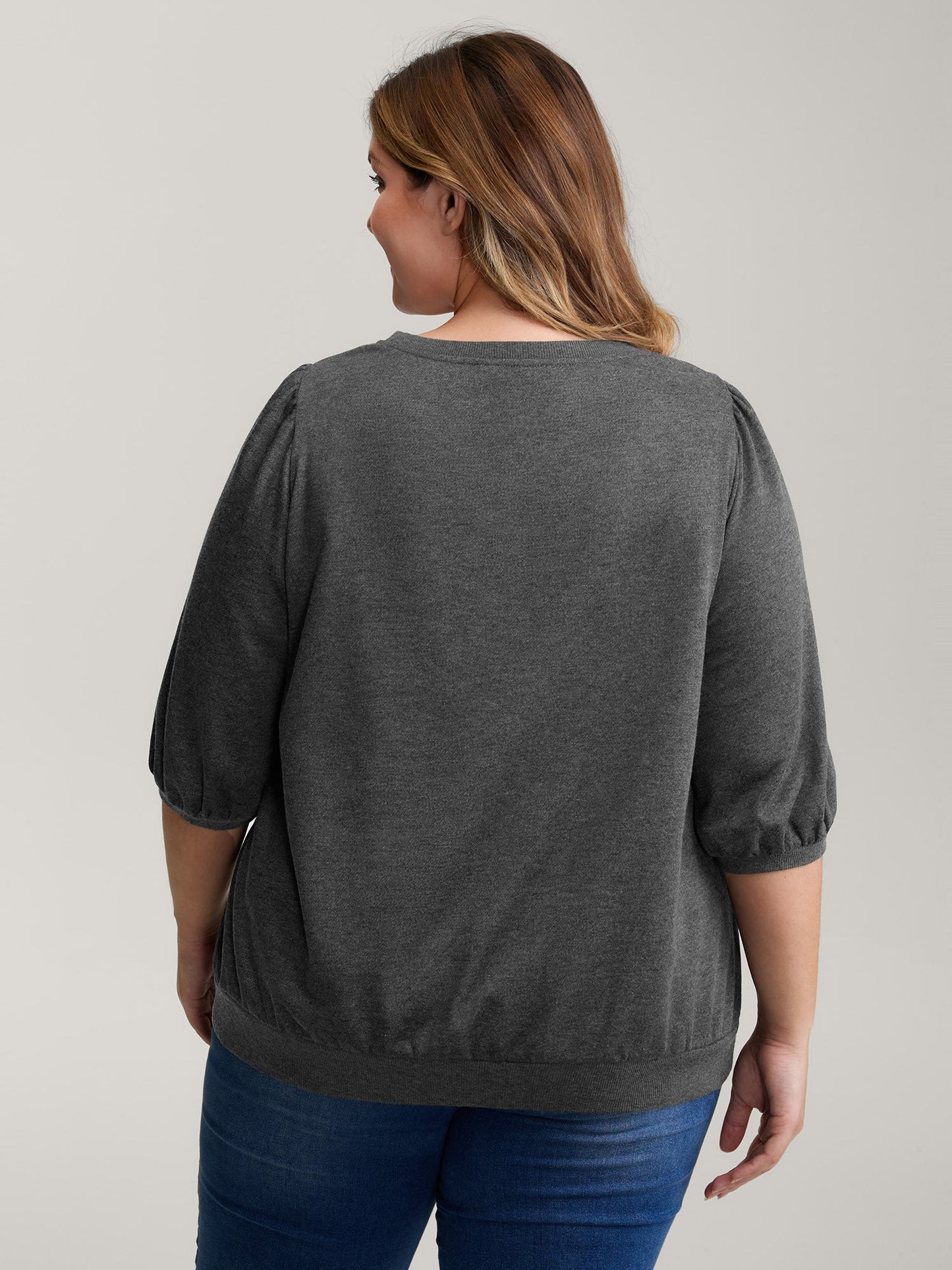 Heather Neckline Cut-Out Sweatshirt