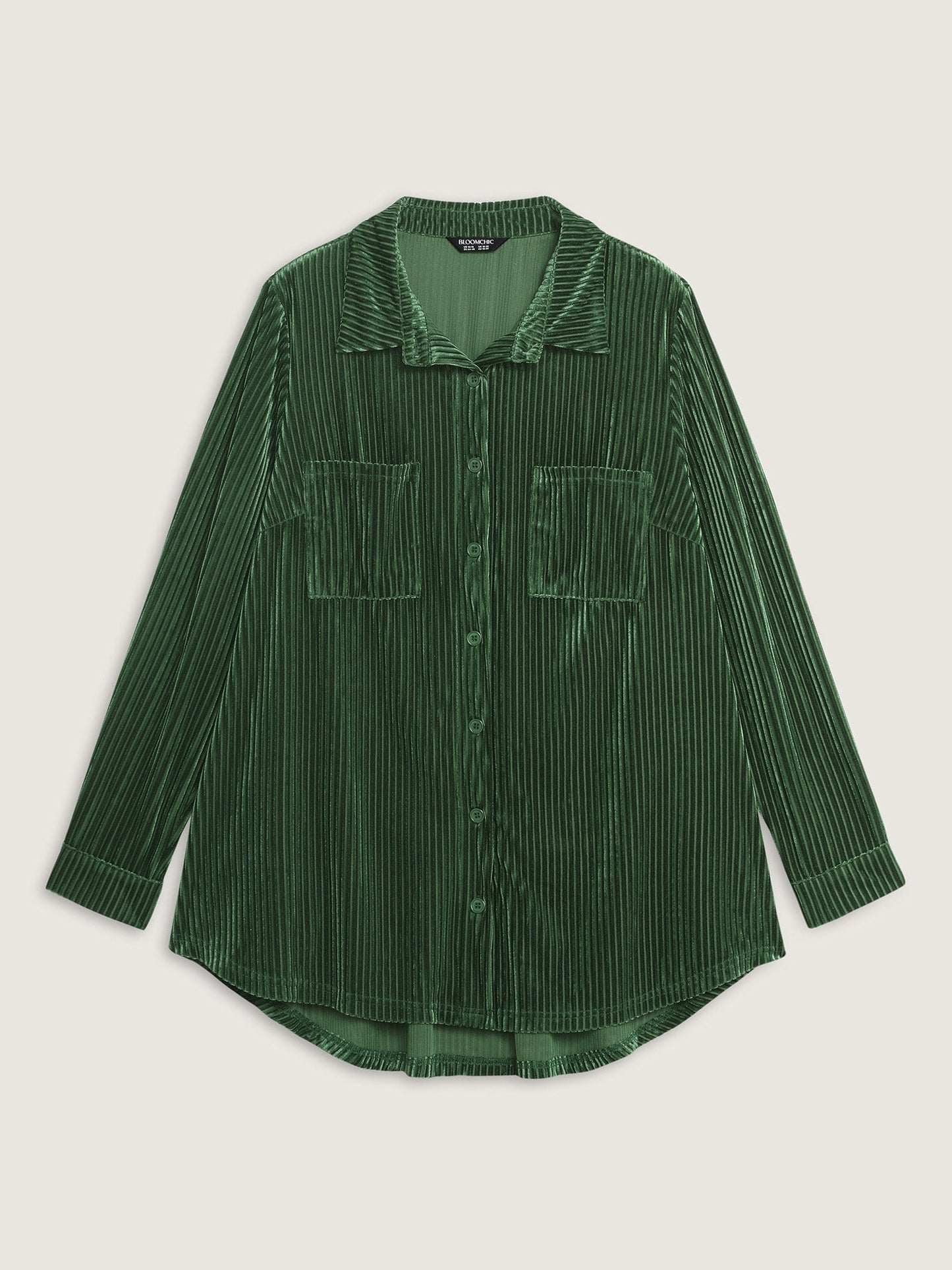 Velvet Textured Pockets Button-Down Shirt