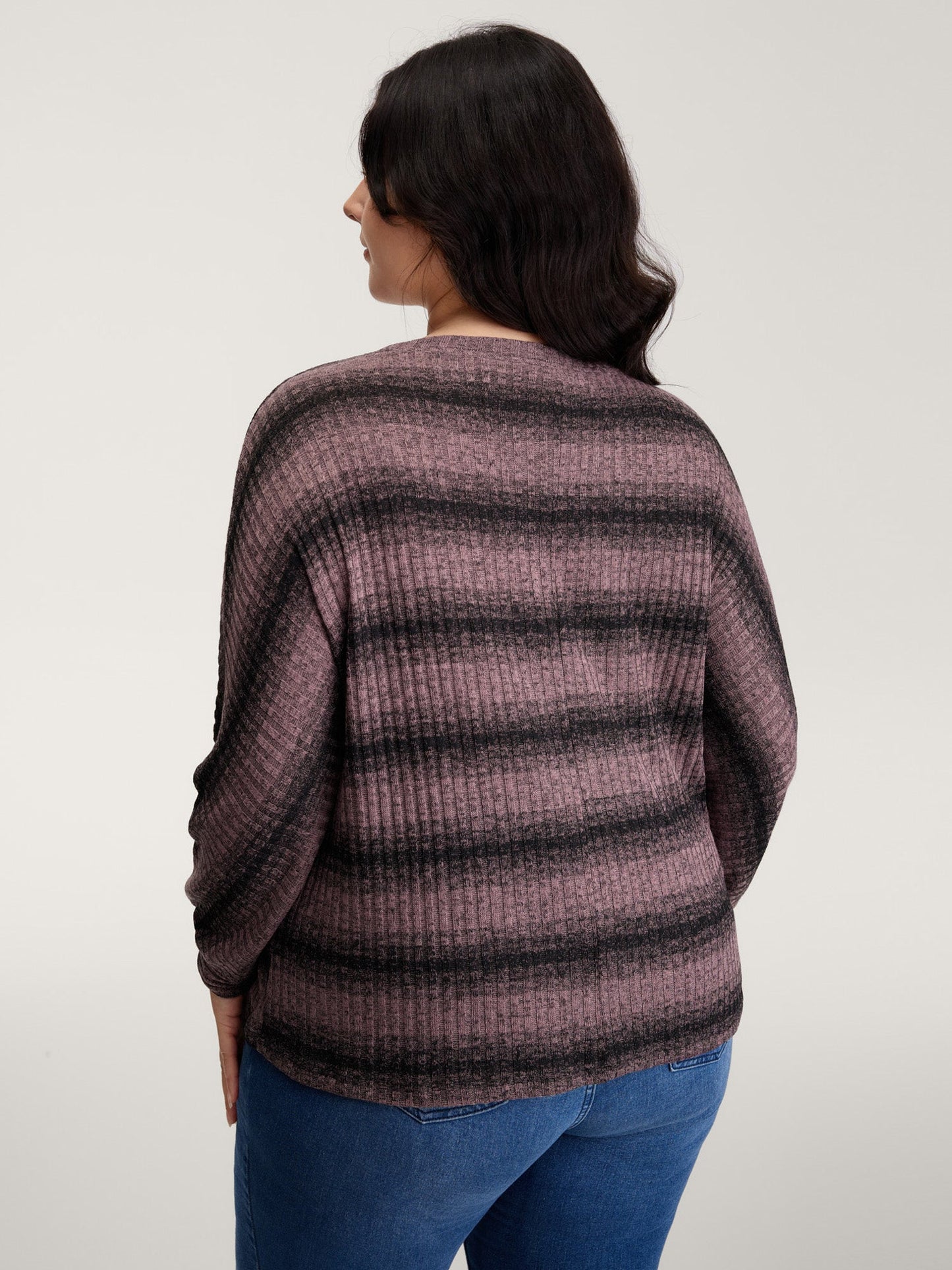 Textured Stripes Relaxed-Fit Sweatshirt