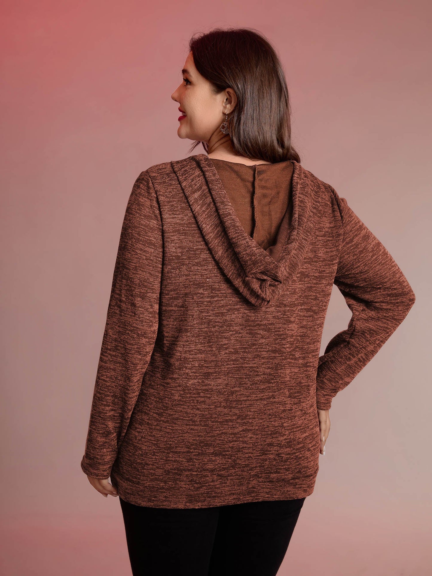 Heather Neck Cross-Tie Hoodie