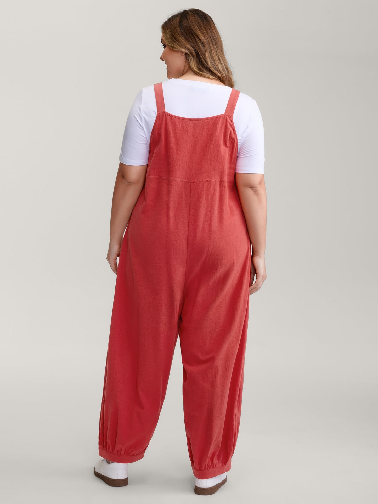 Pure Cotton Harem Pants Adjustable Jumpsuit