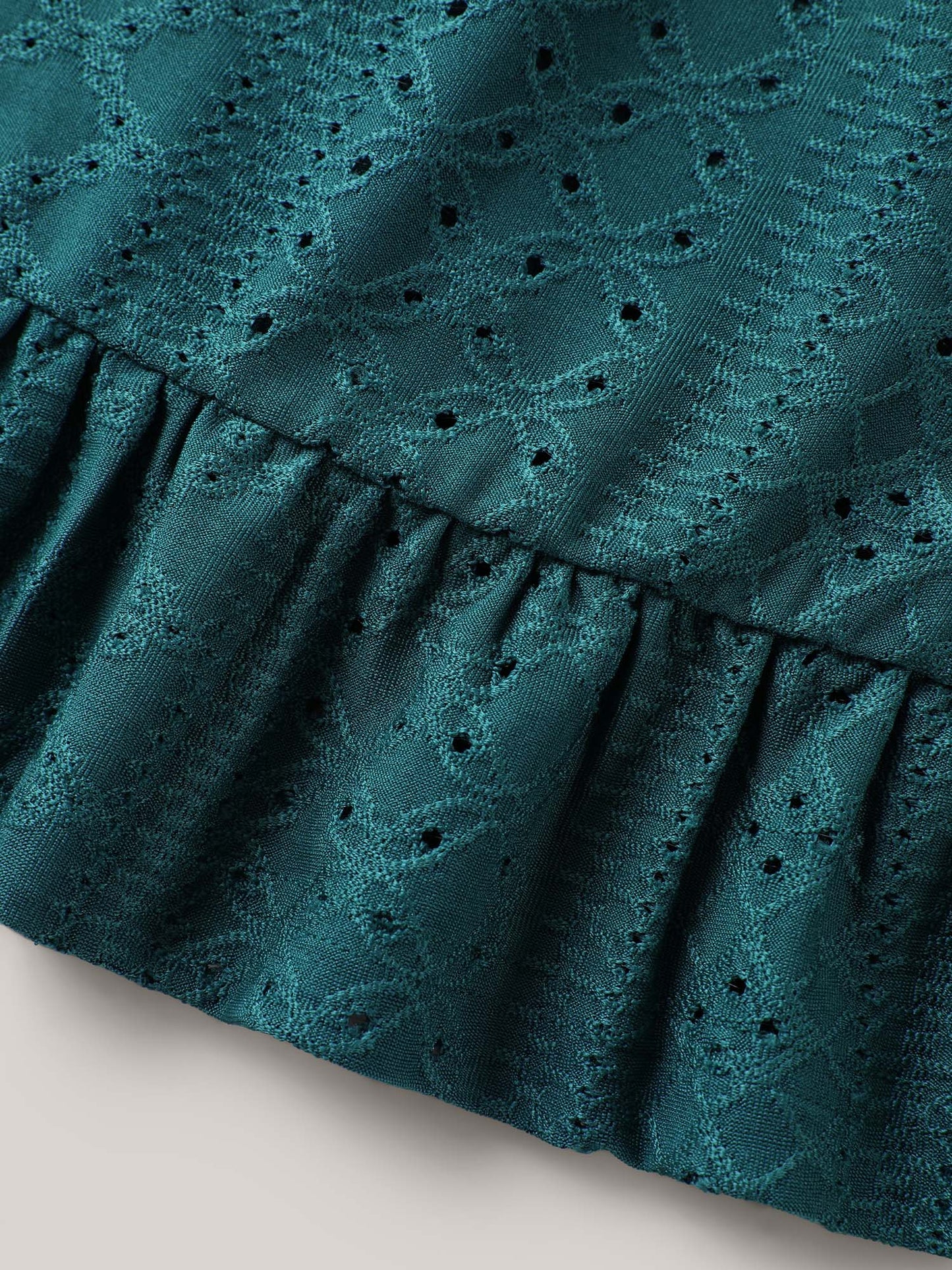 Eyelet Trim Seven-Quarter Sleeve Top