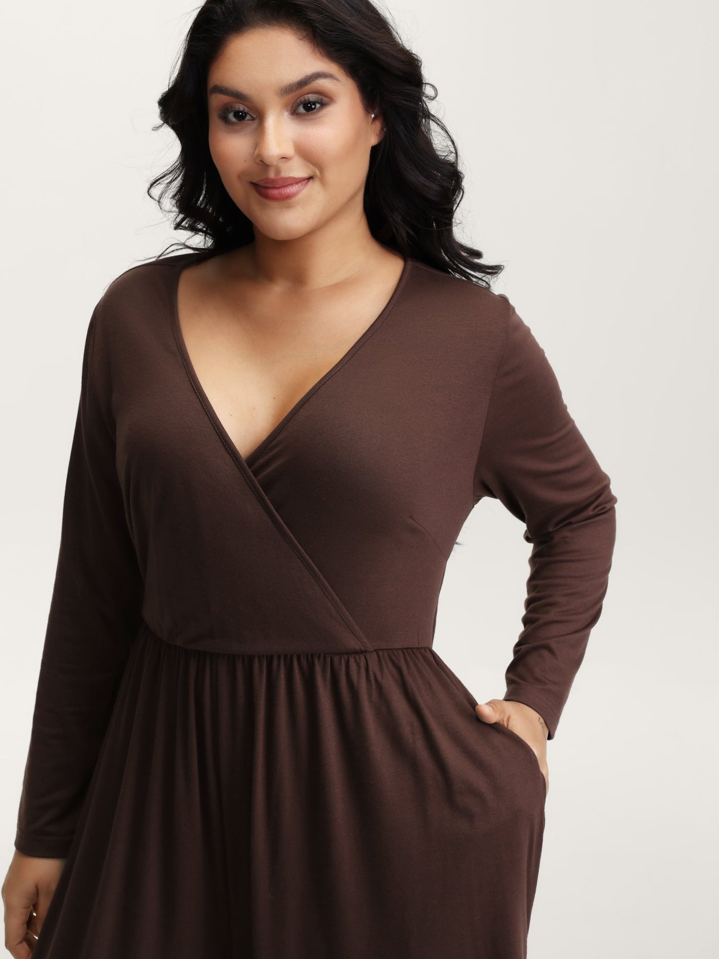 Easy peezy Stretchy Cross-Wrap Drawstring Hem Jumpsuit