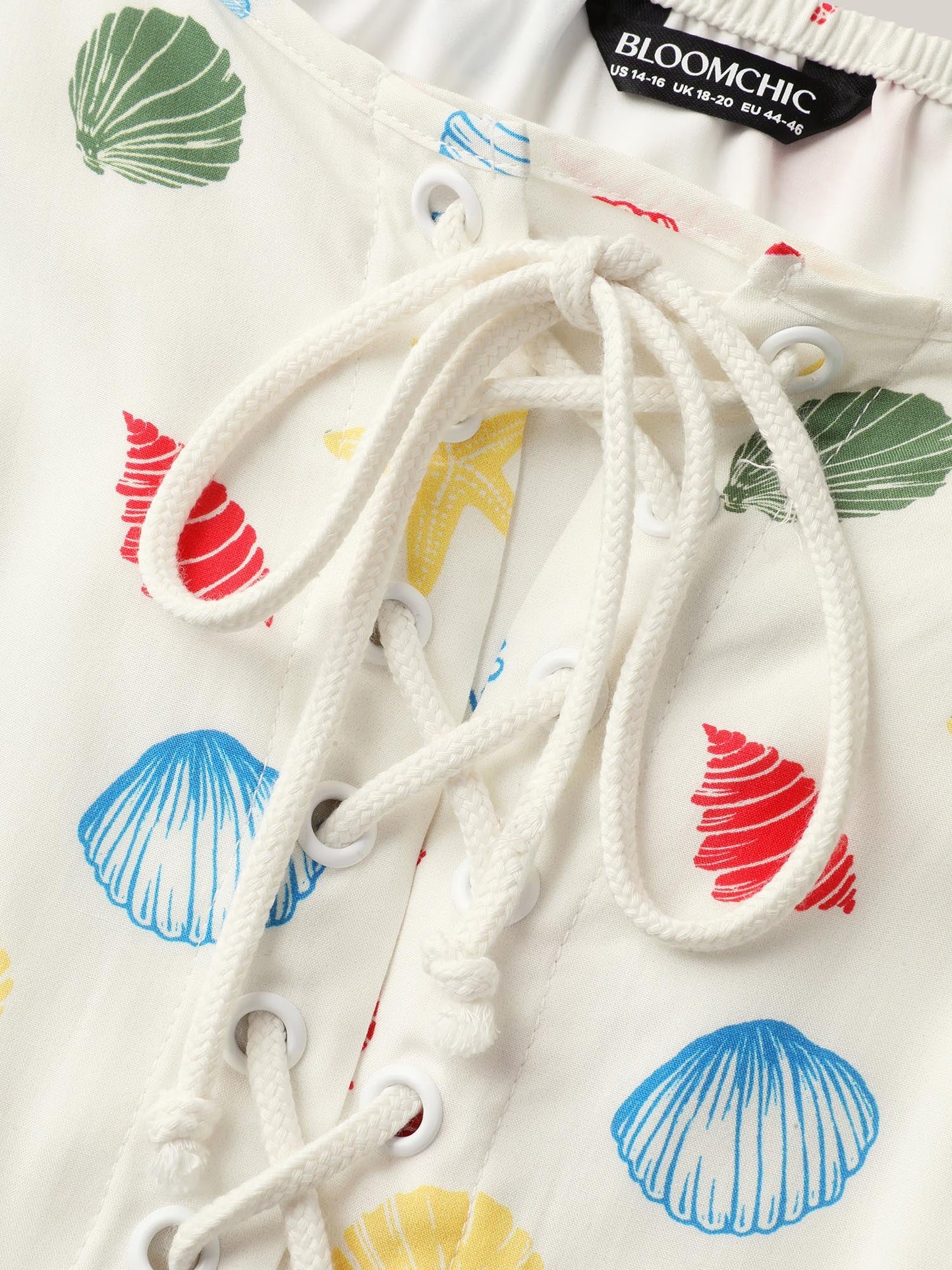 Ocean Print Adjustable Straps Pockets Midi Dress