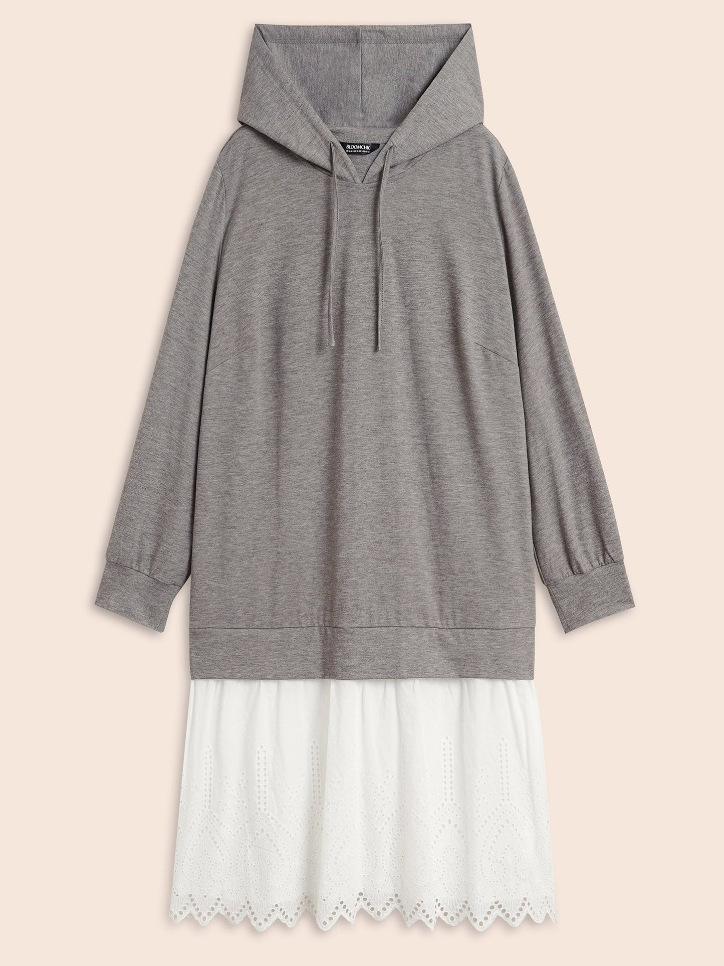 Contrast Patchwork Hooded Sweatshirt Dress