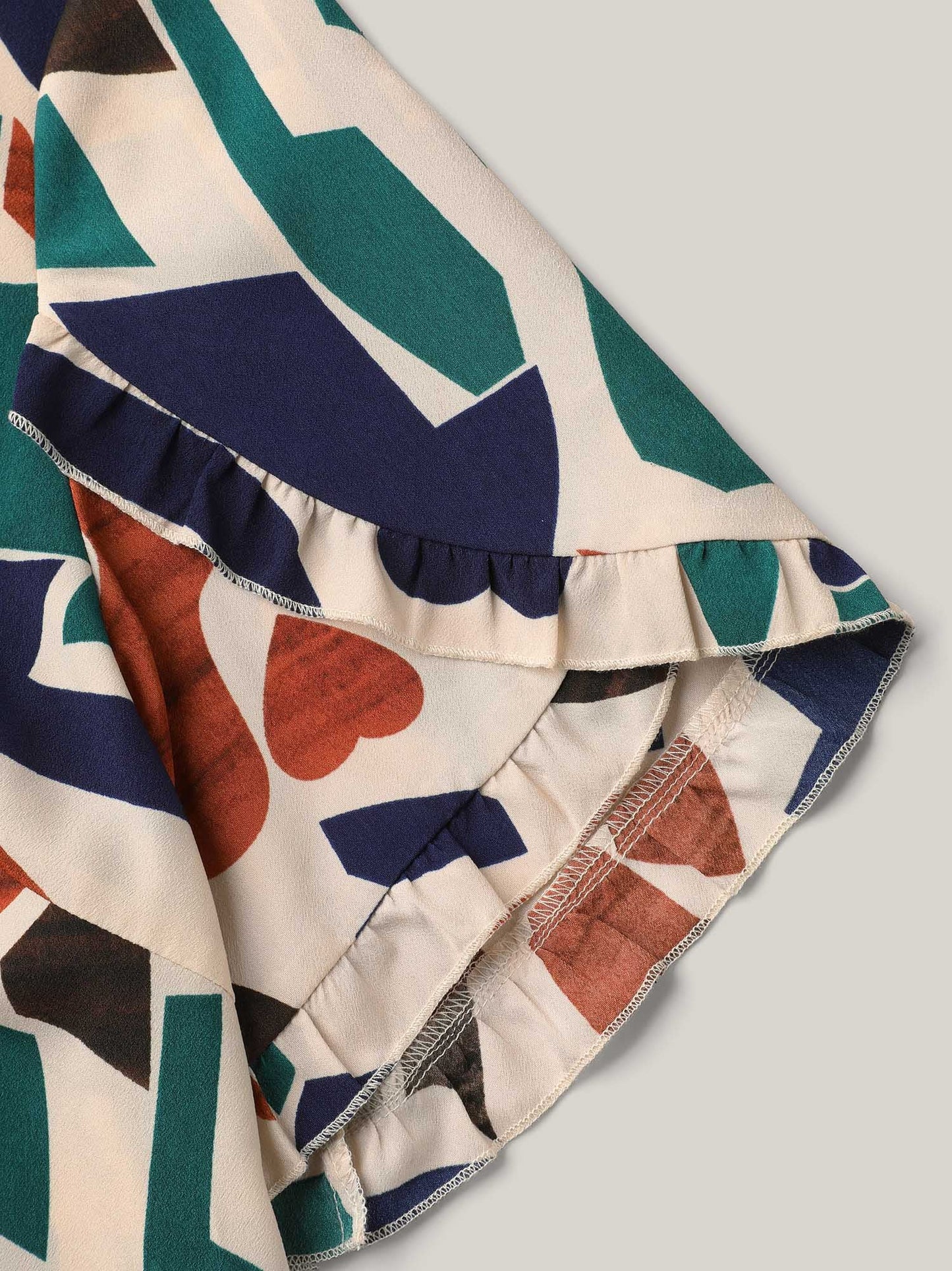 Abstract Print Round Neck Half Sleeve Shirt